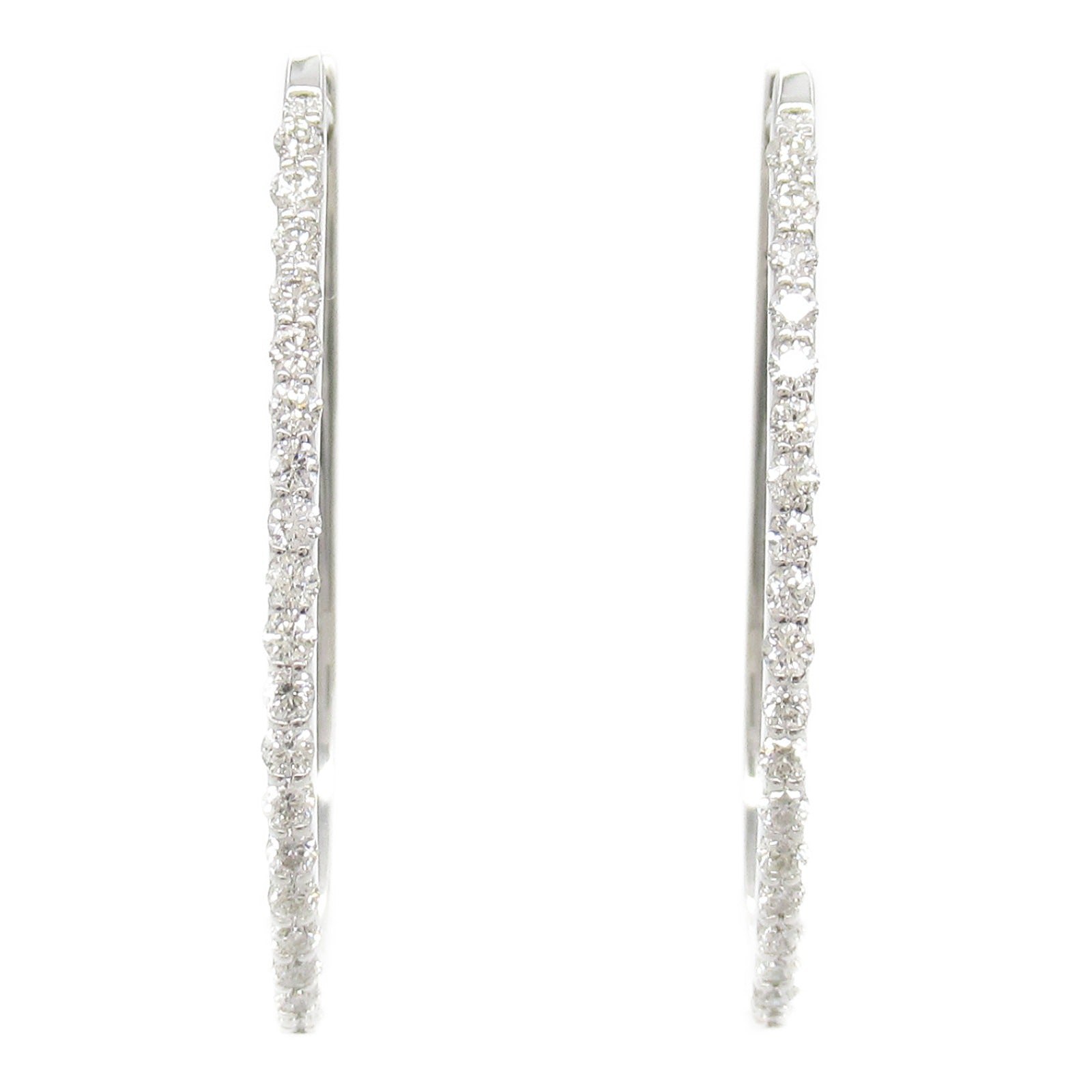 K18WG White Gold Diamond Earrings