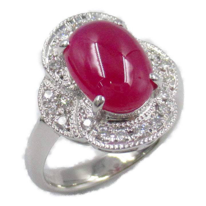 Ruby Diamond Ring Pt900 Platinum Jewelry