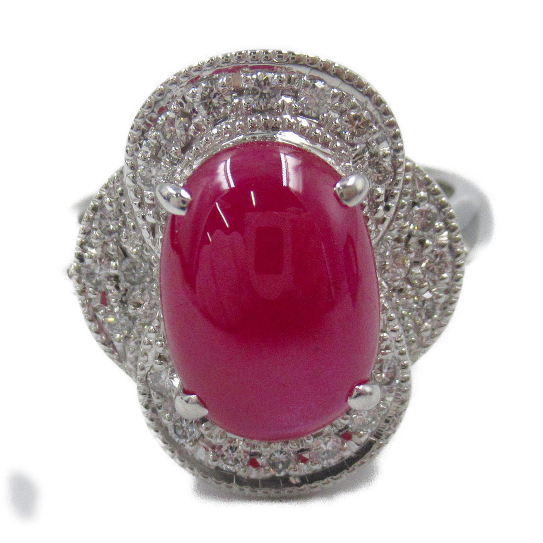 Ruby Diamond Ring Pt900 Platinum Jewelry