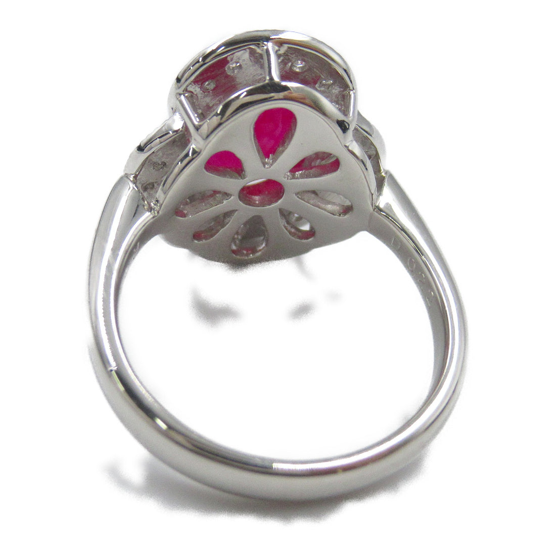 Ruby Diamond Ring Pt900 Platinum Jewelry