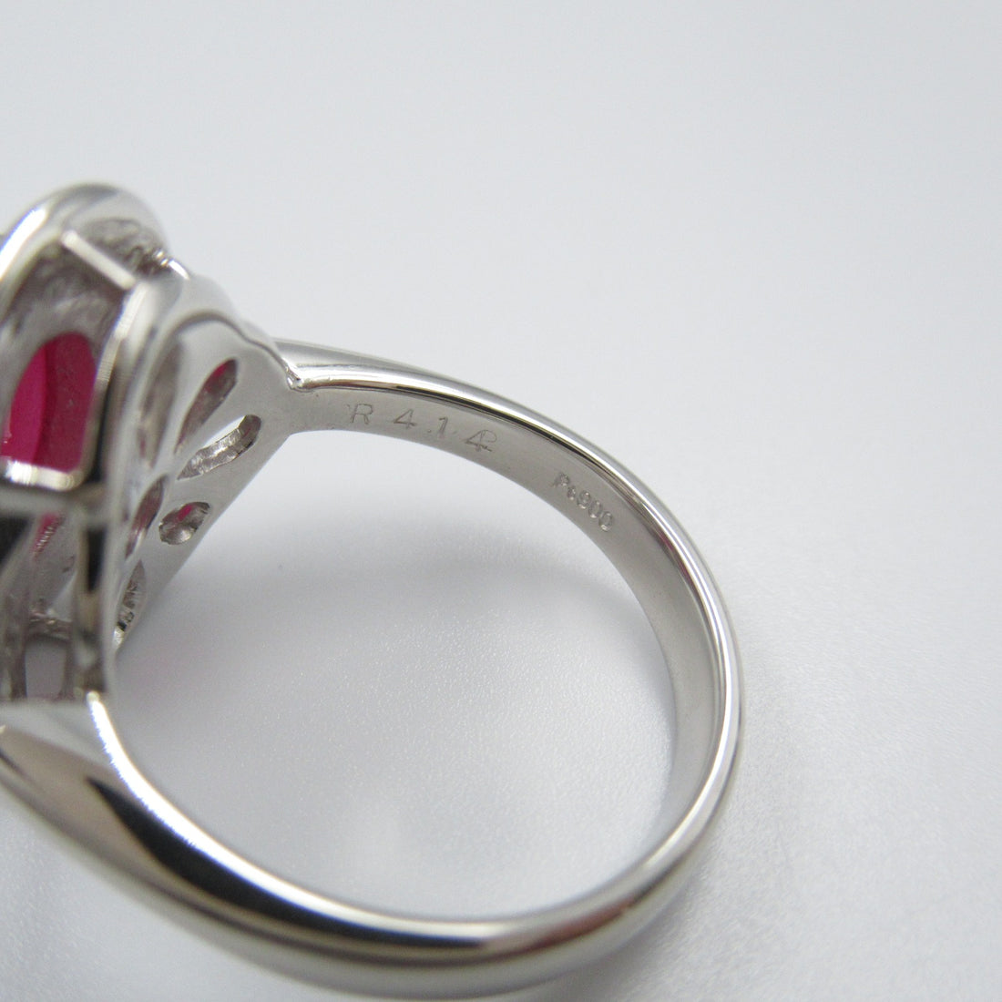 Ruby Diamond Ring Pt900 Platinum Jewelry