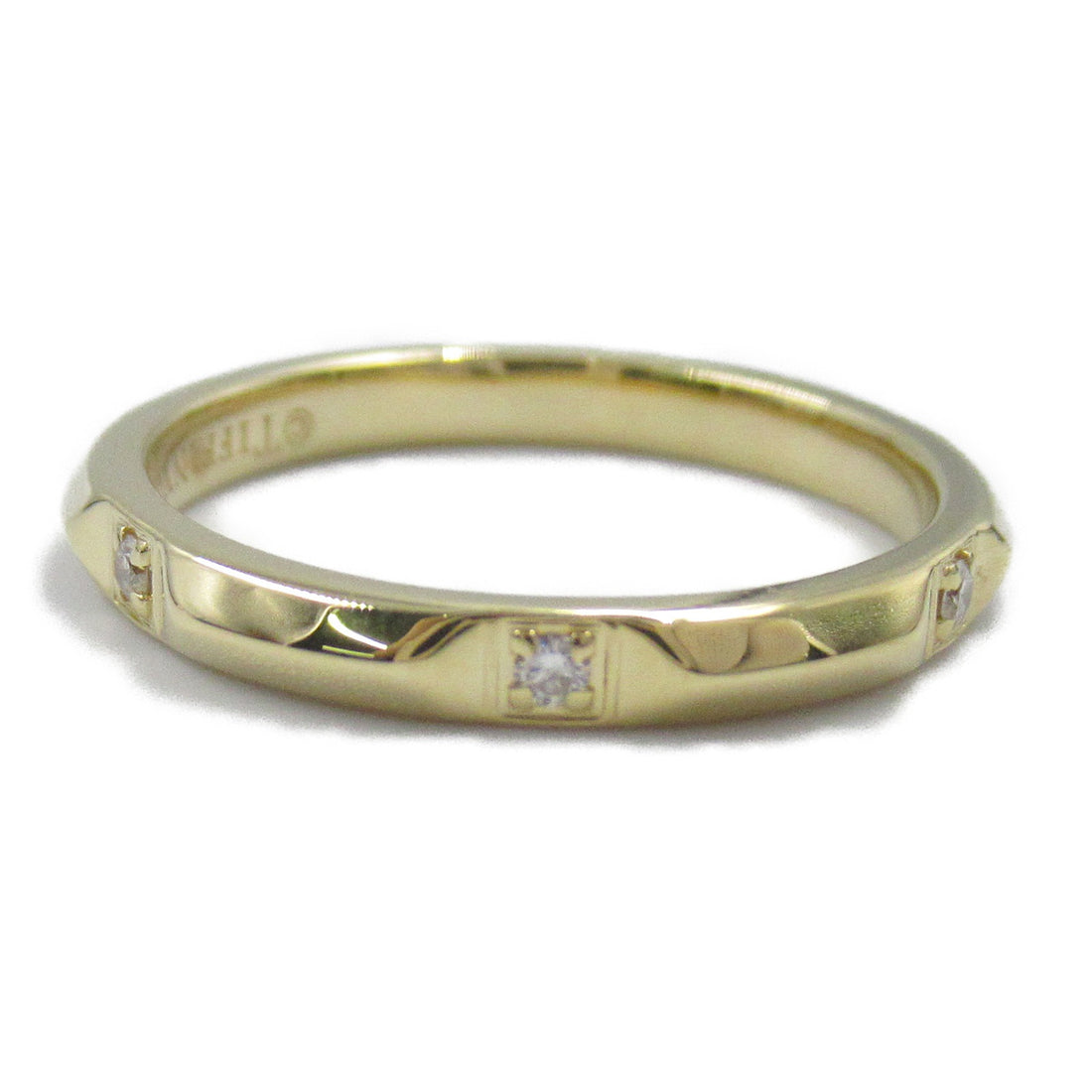 Tiffany & Co 18K Diamond True Band  Metal Ring in Great Condition