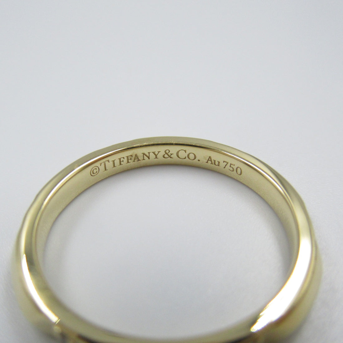 Tiffany & Co 18K Diamond True Band  Metal Ring in Great Condition