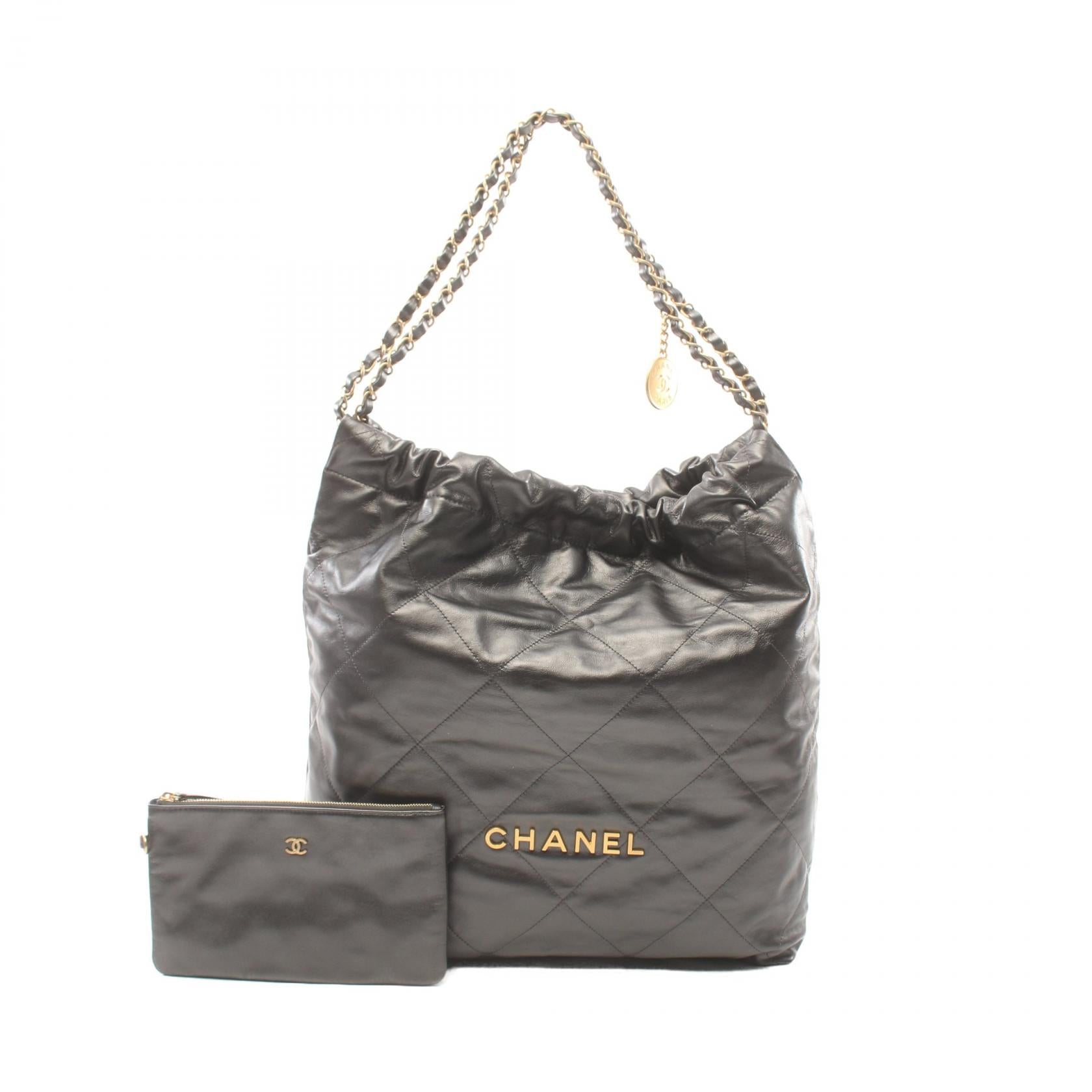 Chanel Leather Tote Bag Gray