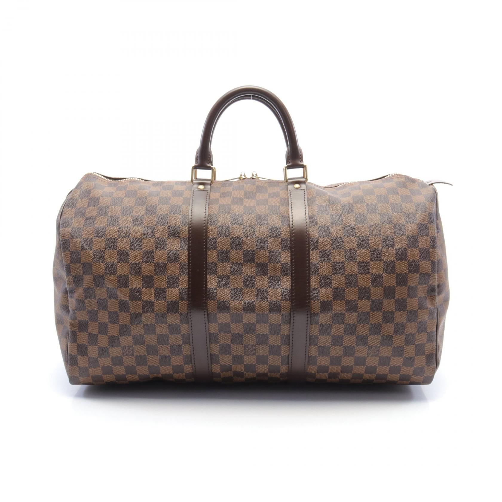 Louis Vuitton Damier Ebene Keepall 50 Canvas Handbag N41427 in Great Condition