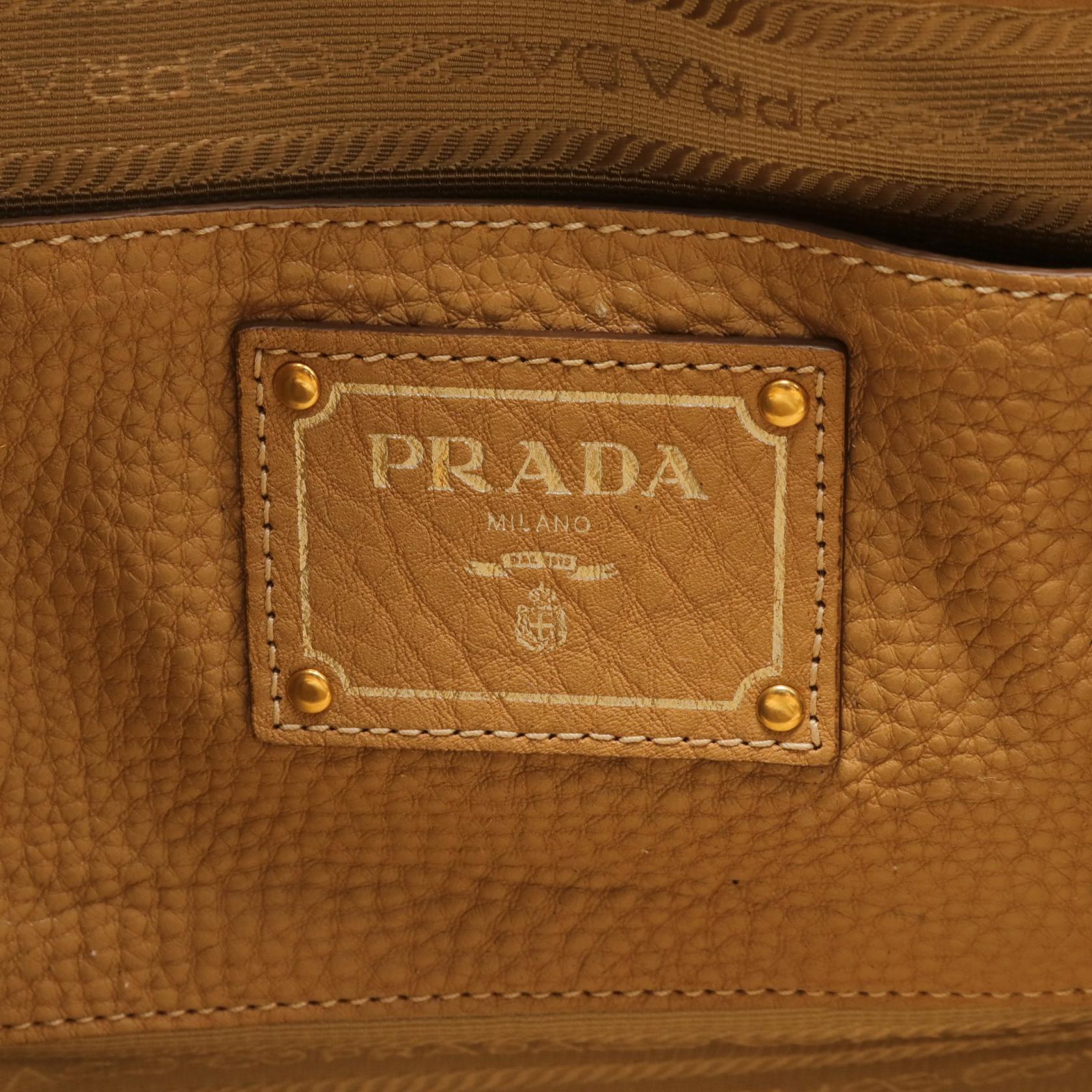 Prada Madras Leather Tote Bag