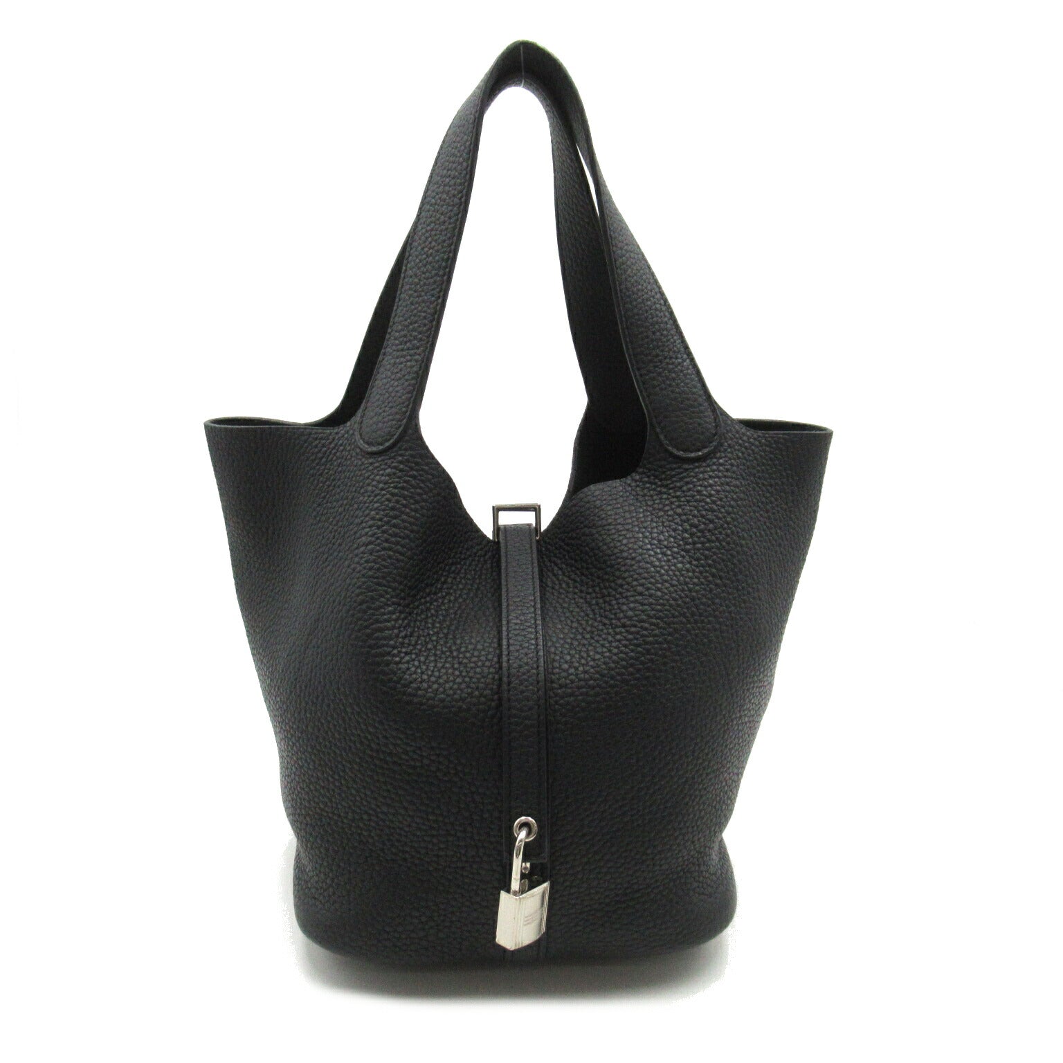 Hermes Picotin Lock MM Leather Handbag Black