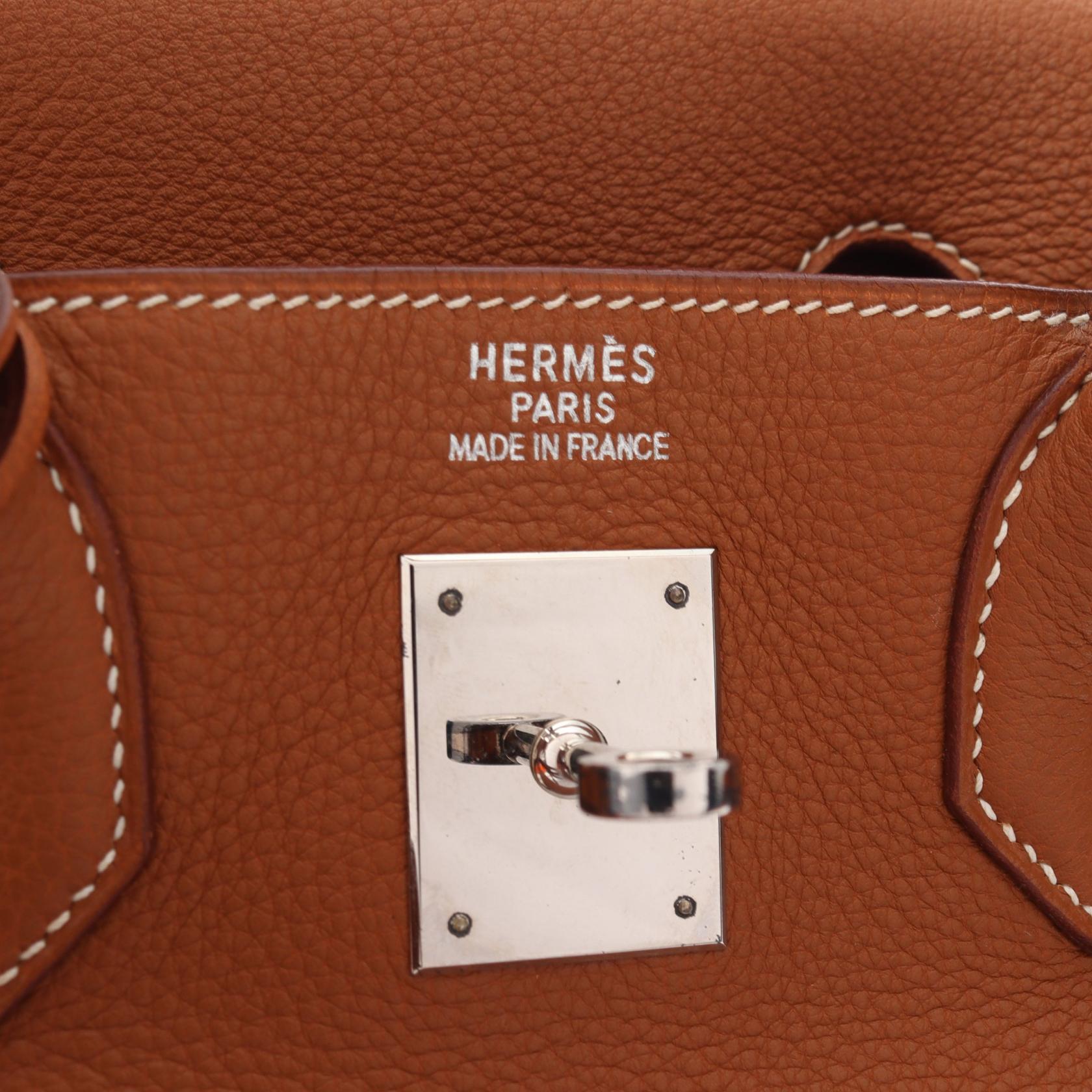 Hermes Haut a Courroies 32 Togo Handbag Brown