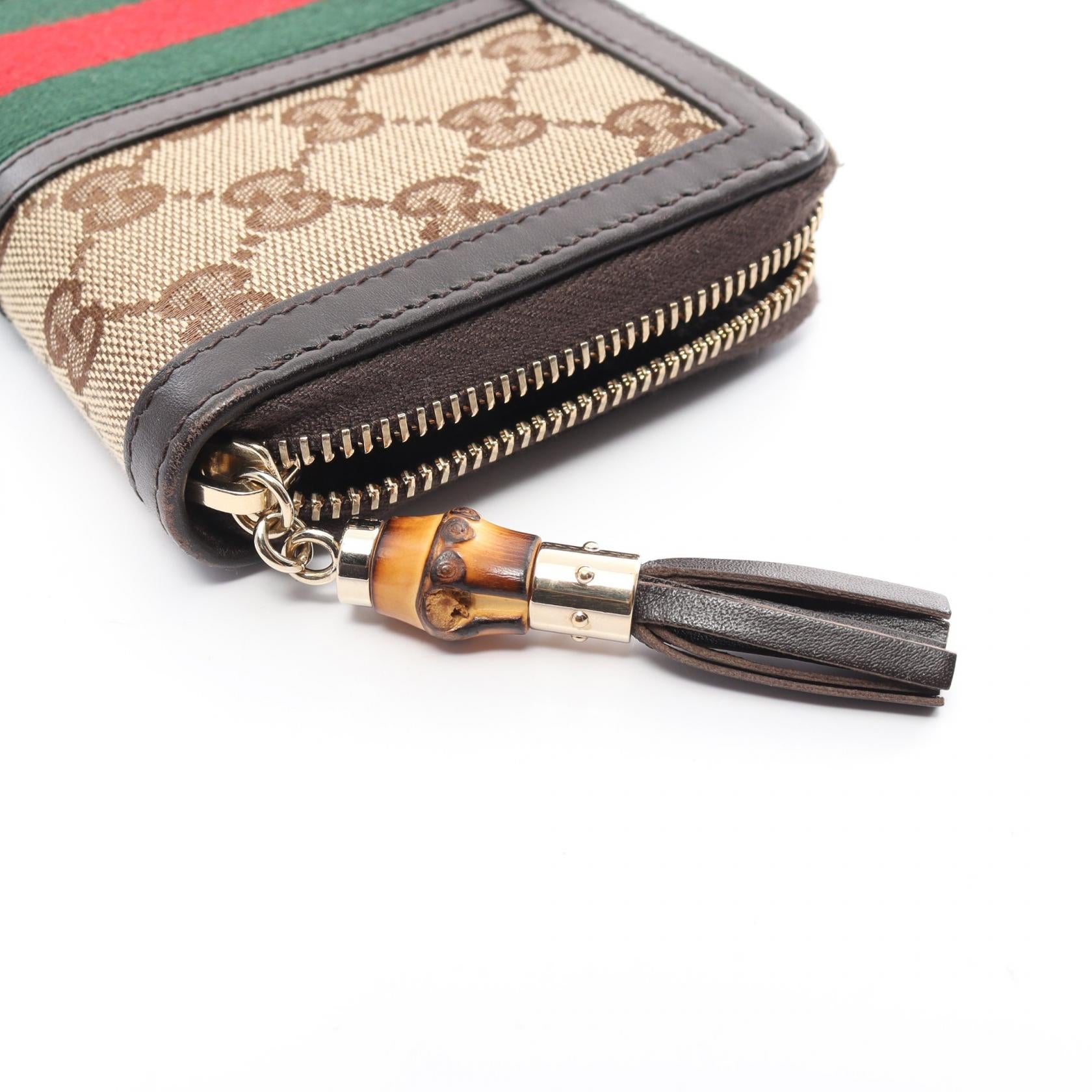 Gucci GG Canvas Bamboo Wallet Beige Multicolor