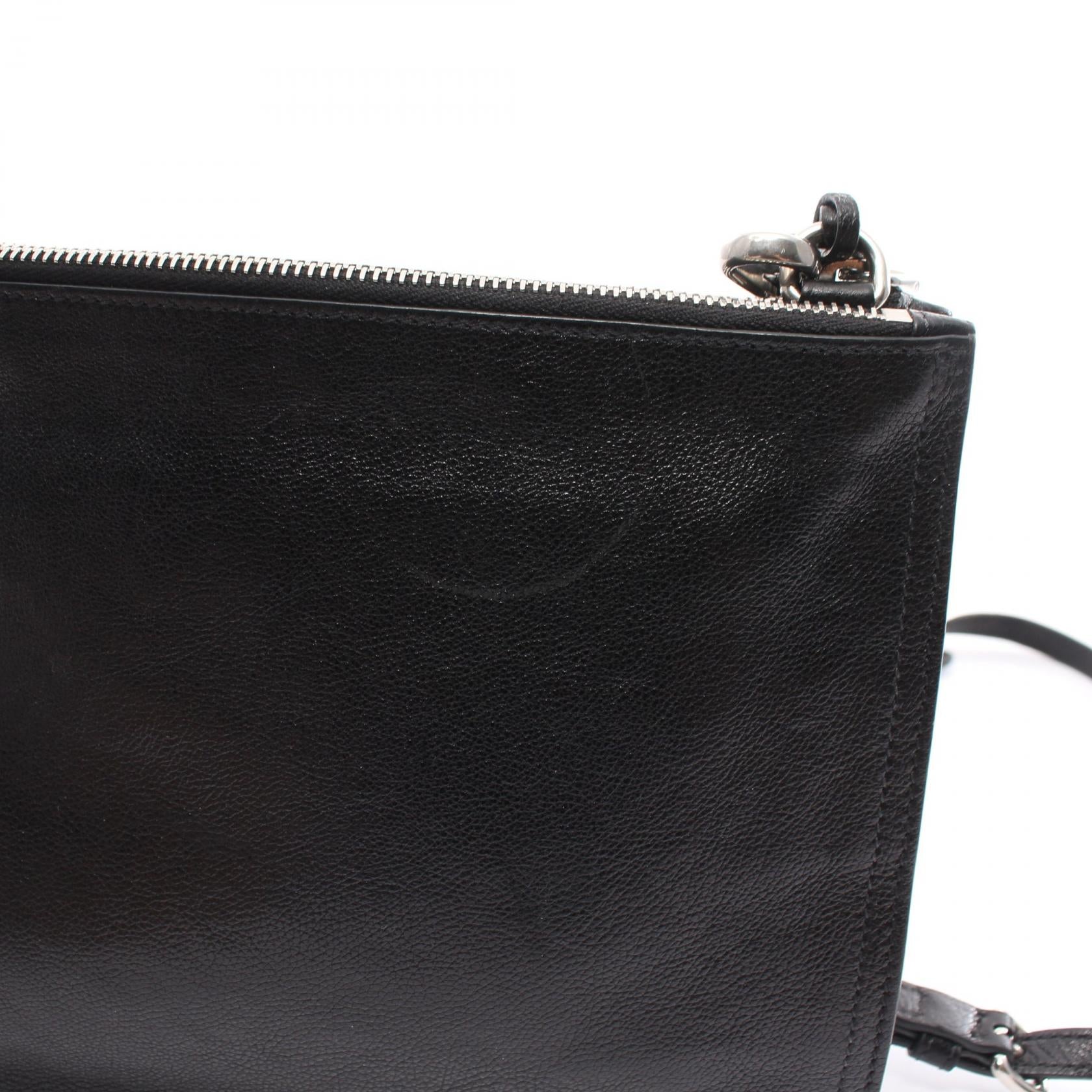 Prada Leather Shoulder Bag Black 1BH113