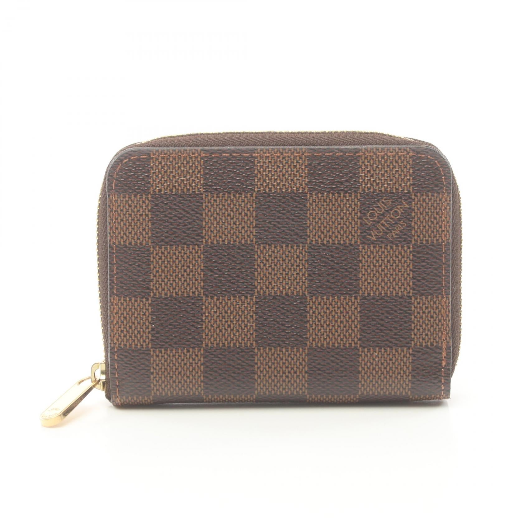 Louis Vuitton Damier Ebene Zippy Coin Case  Canvas Coin Case N63070 in Great Condition