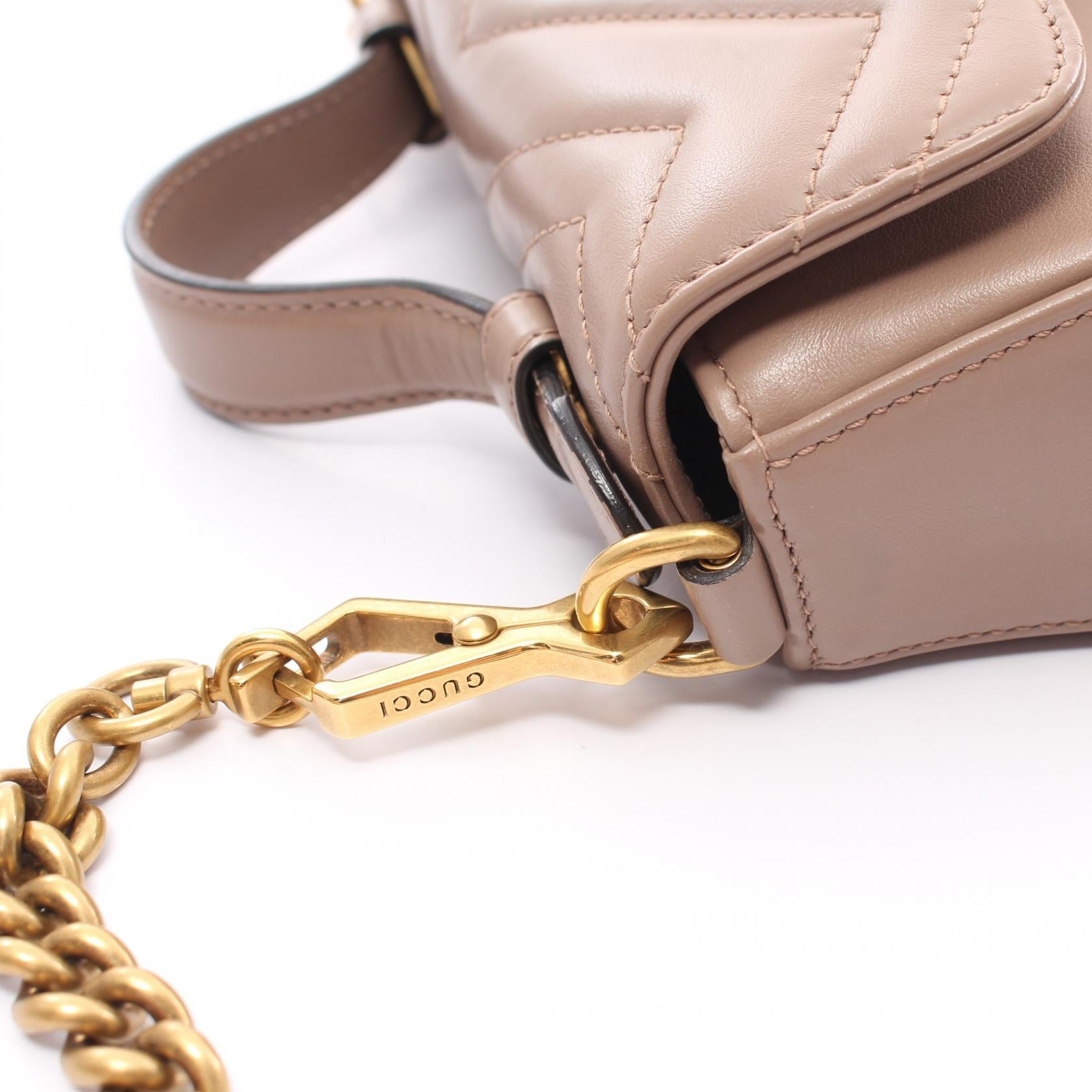 Gucci Mini Top Handle Bag GG Marmont Leather