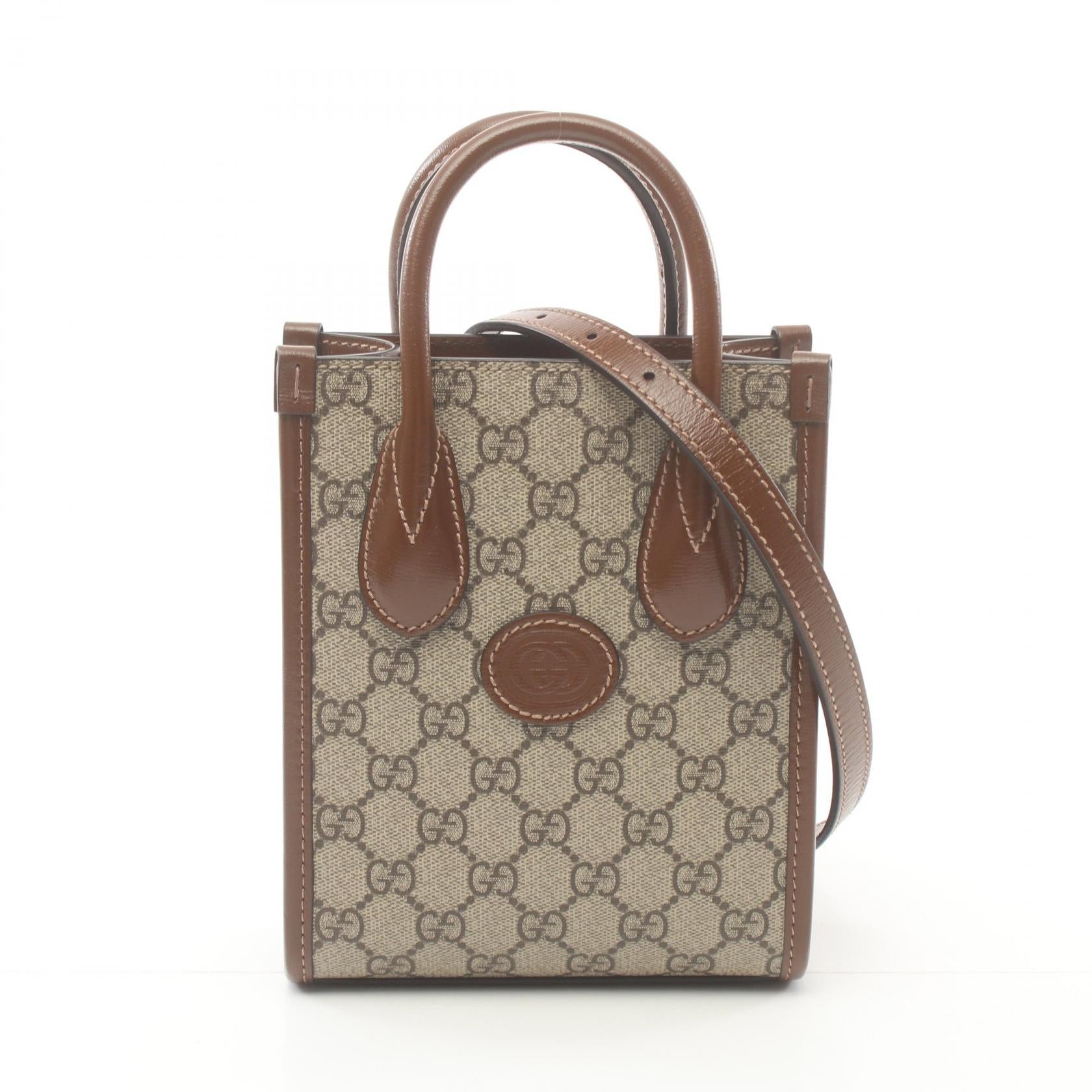 Gucci Mini Interlocking G Tote Bag Canvas Tote Bag 671623 in Great Condition