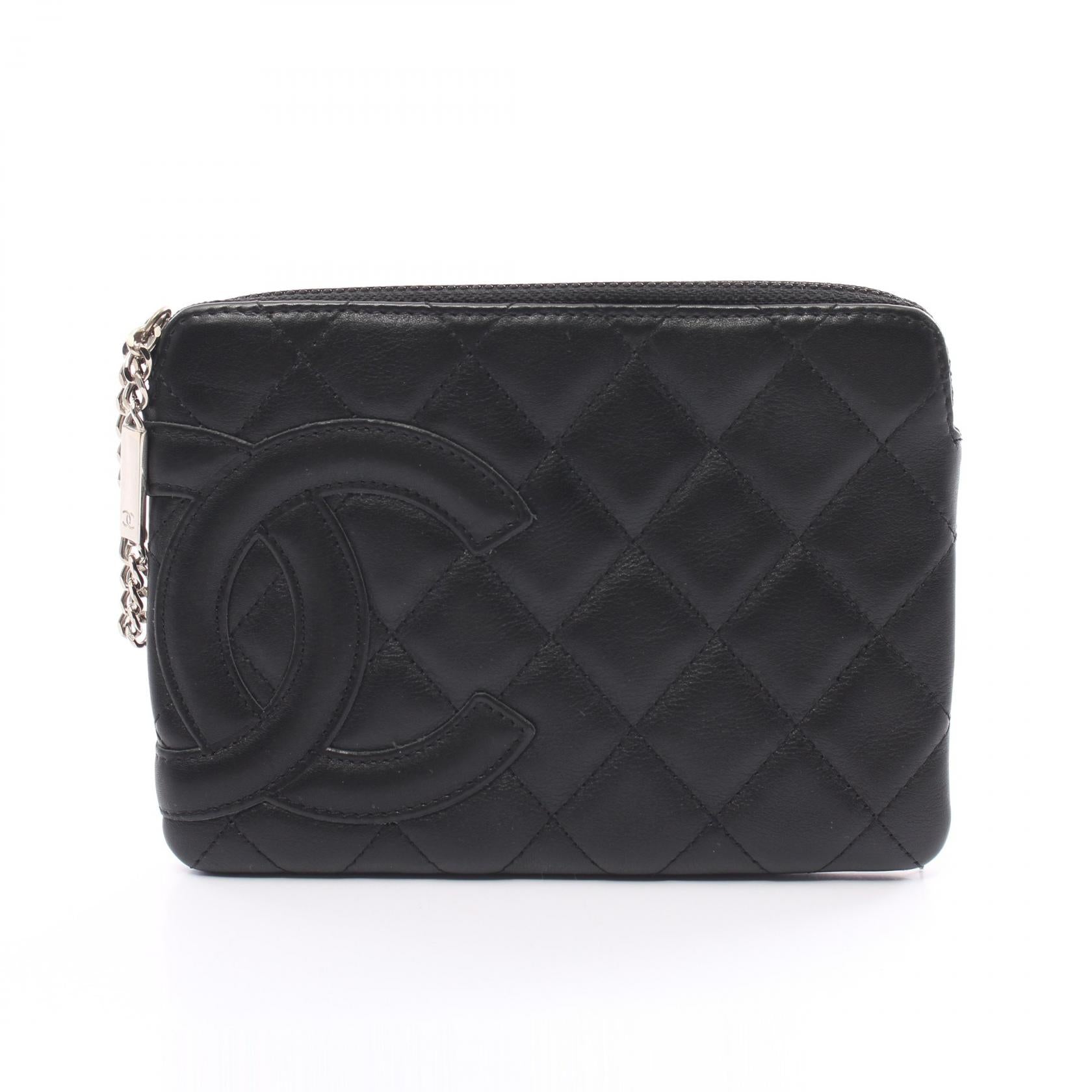 Chanel Cambon Zip Pouch Leather Coin Case 9820703 in Very Good Condition