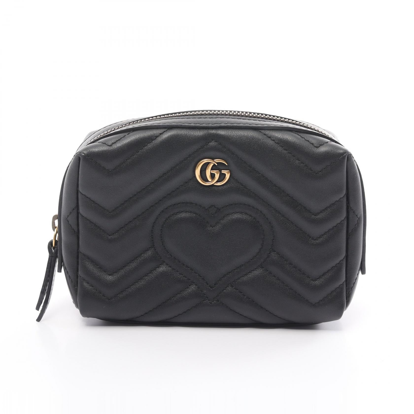 Gucci  GG Marmont Cosmetic Case Leather Vanity Bag 476165 in Great Condition