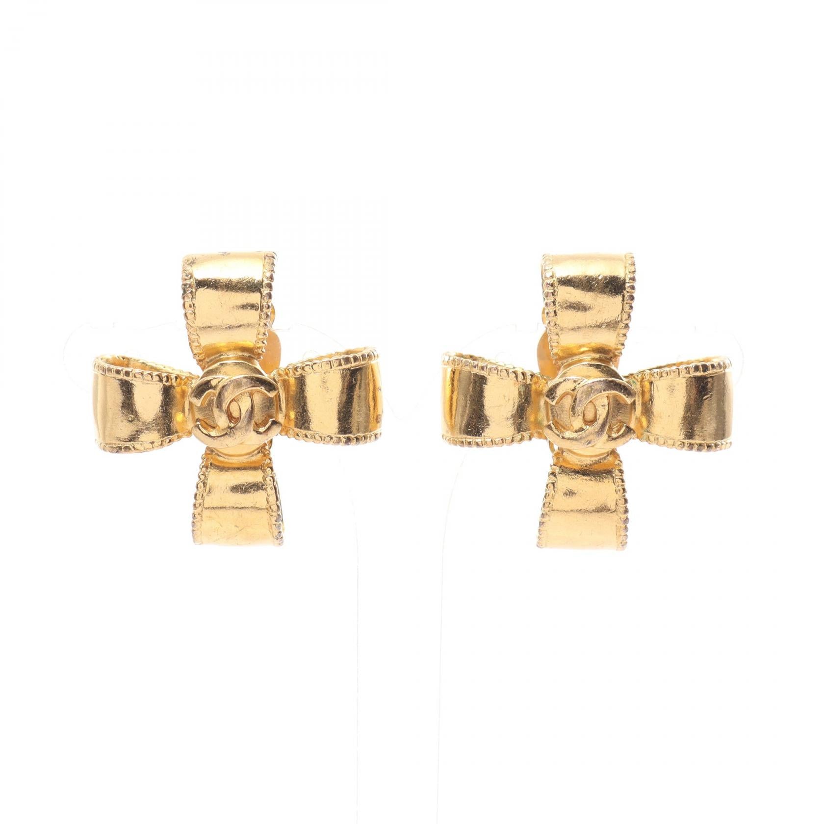 Chanel Coco Mark Earrings Gold Plated