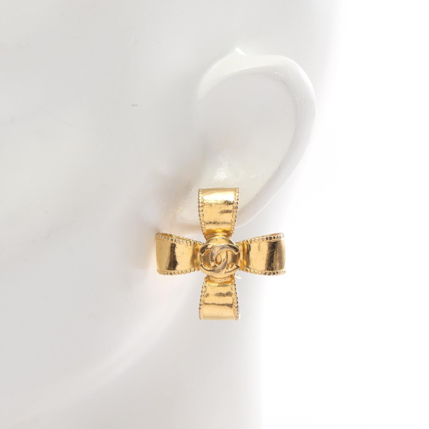 Chanel Coco Mark Earrings Gold Plated