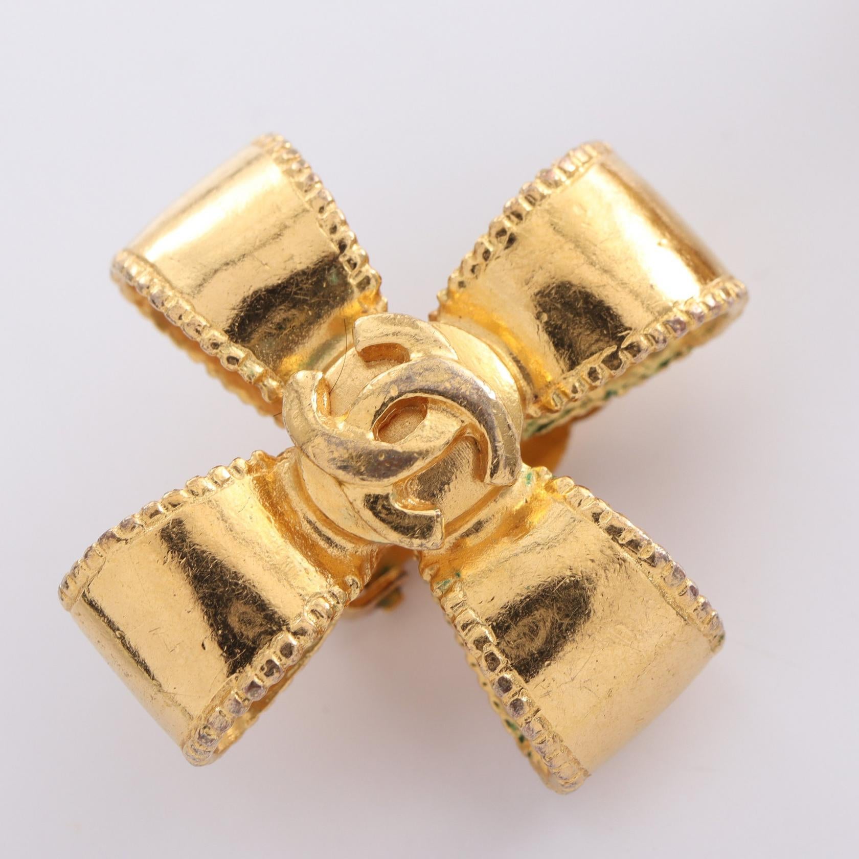 Chanel Coco Mark Earrings Gold Plated