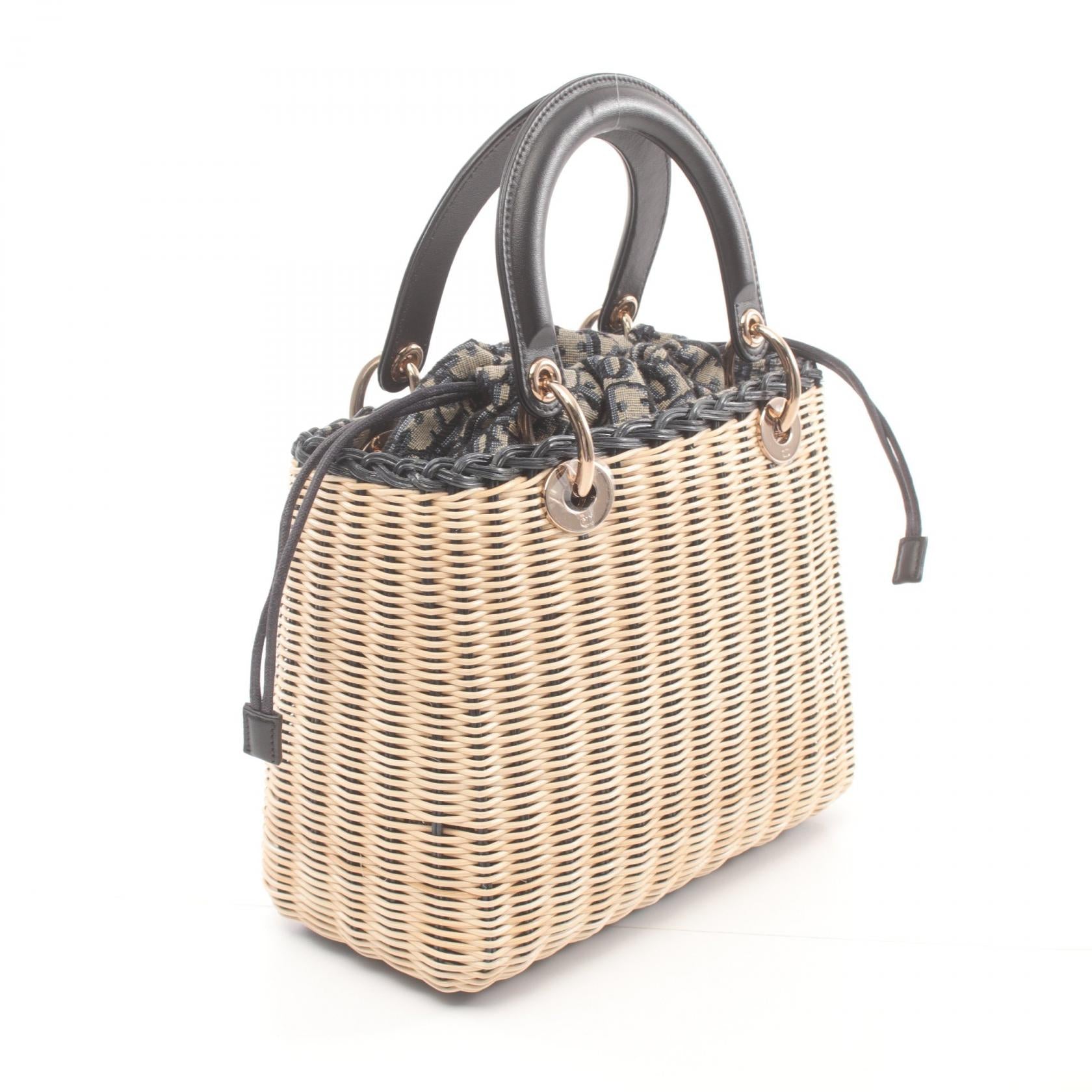 Dior Medium Wicker Lady Dior Natural Material Handbag in Great Condition