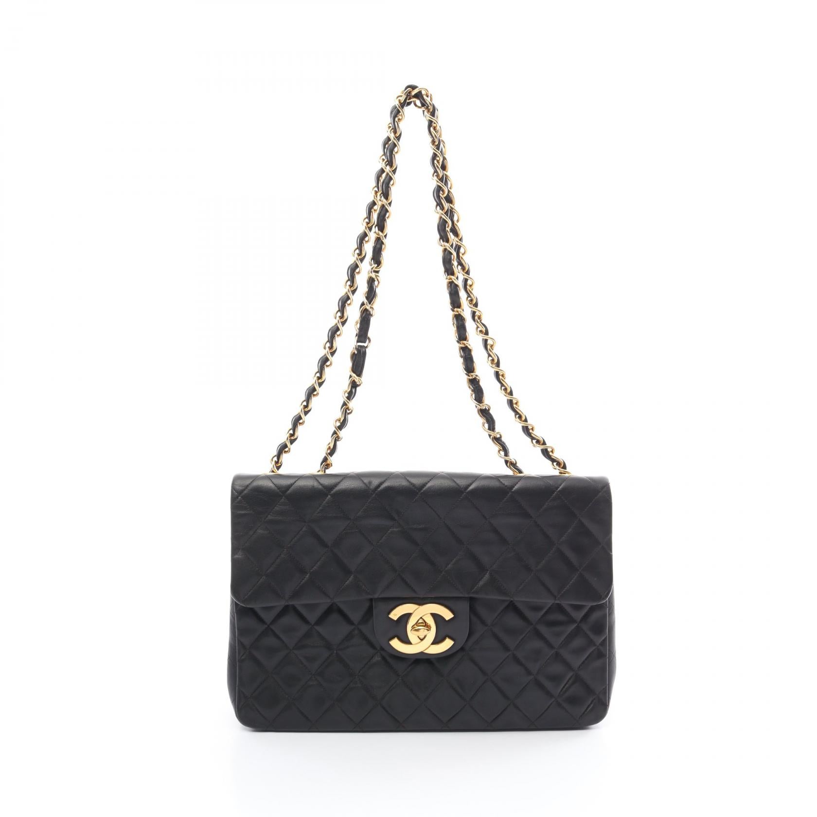 Chanel Lambskin Shoulder Bag Black A01094