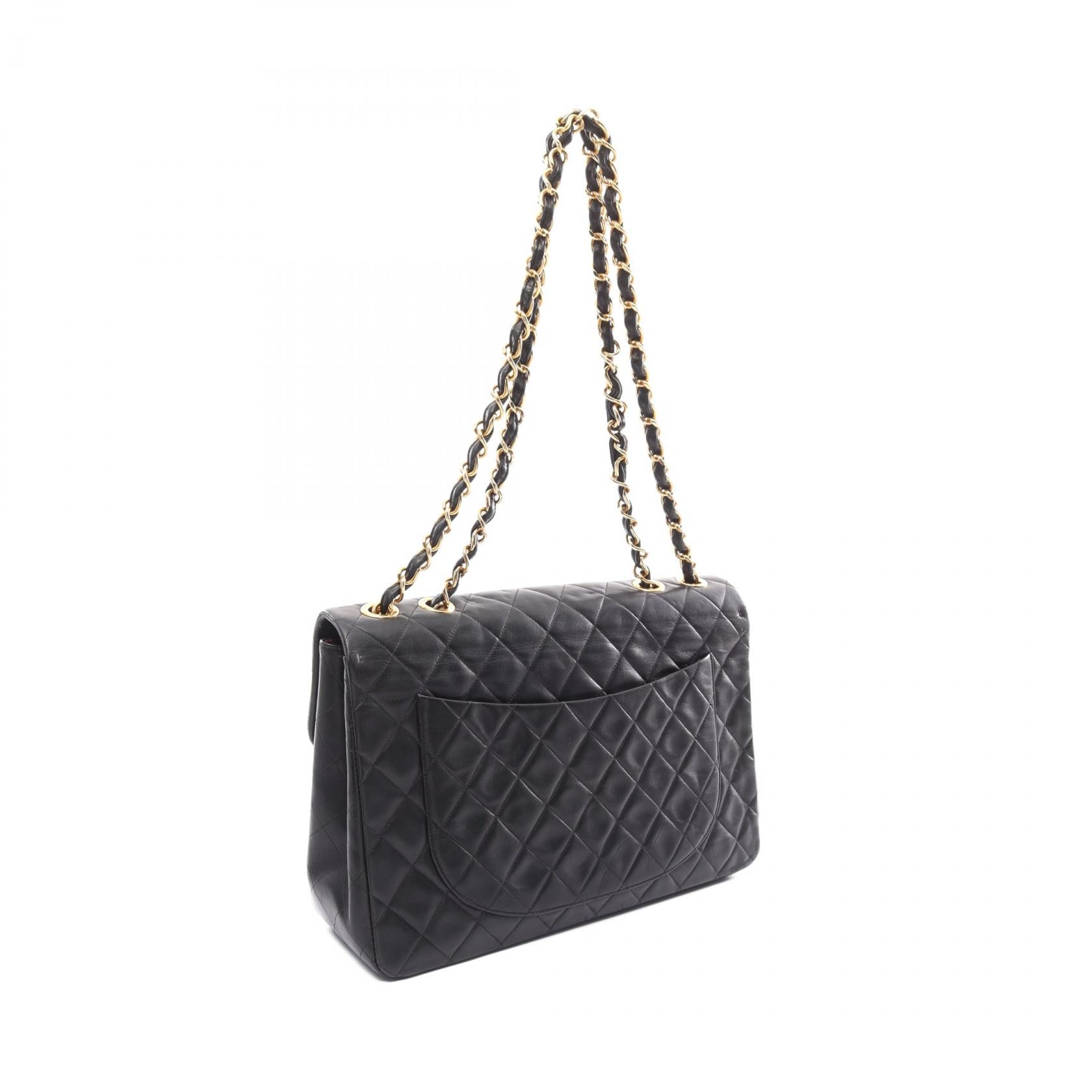 Chanel Lambskin Shoulder Bag Black A01094