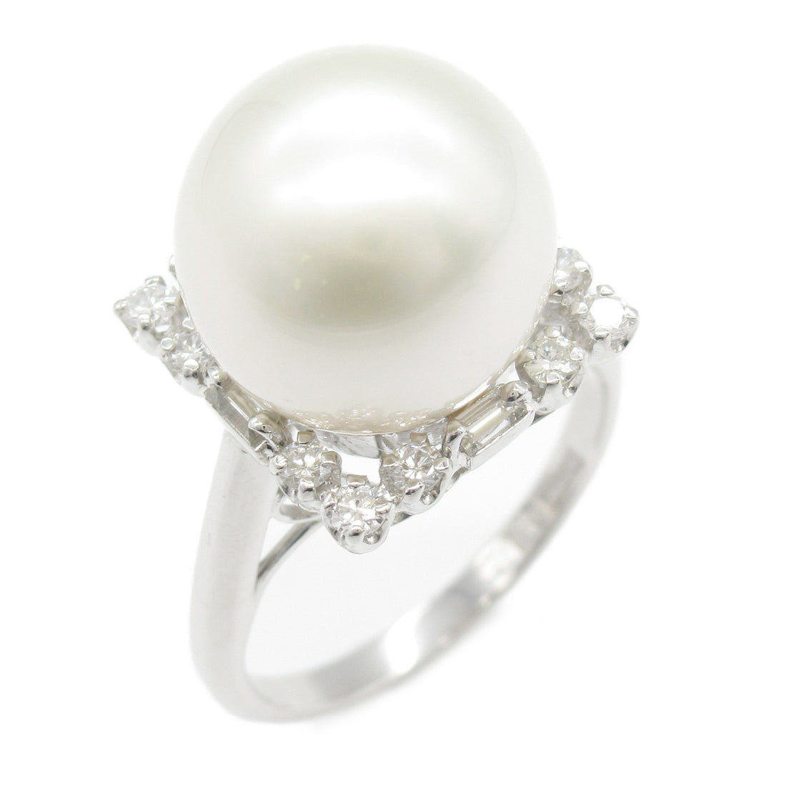 Platinum Diamond Pearl Ring Jewelry