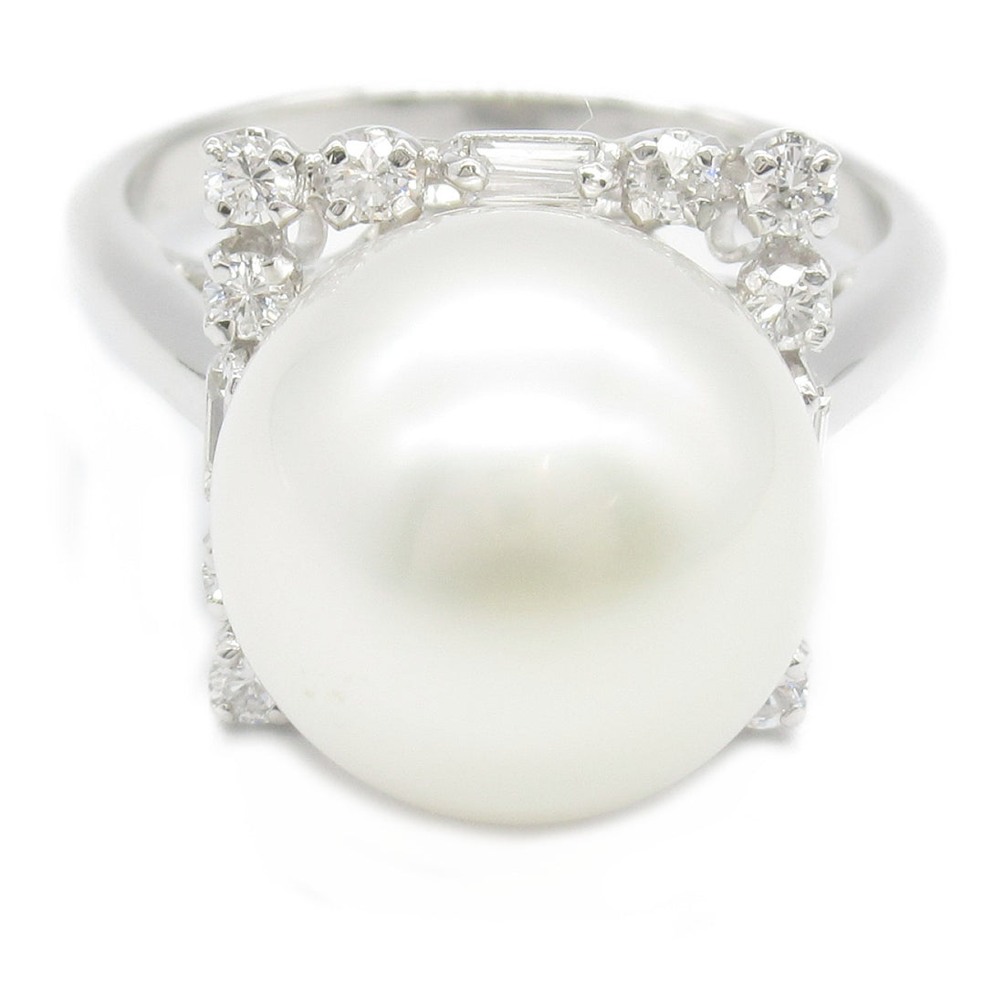 Platinum Diamond Pearl Ring Jewelry