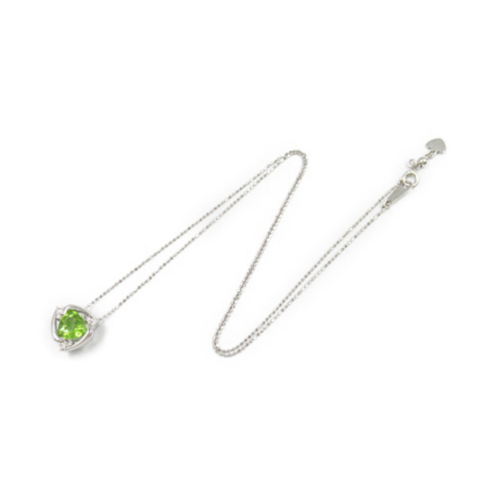 Peridot Diamond Necklace K18WG White Gold