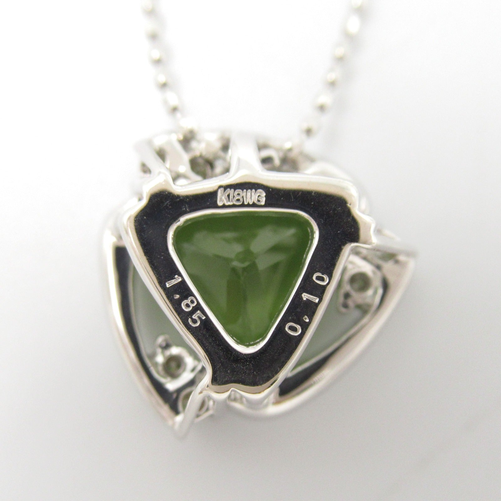 Peridot Diamond Necklace K18WG White Gold