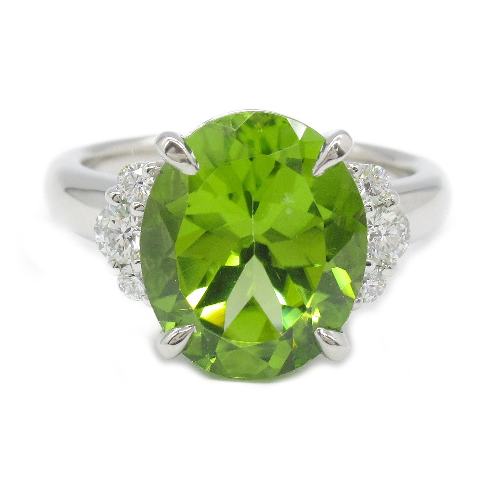 Platinum Peridot Diamond Ring Jewelry