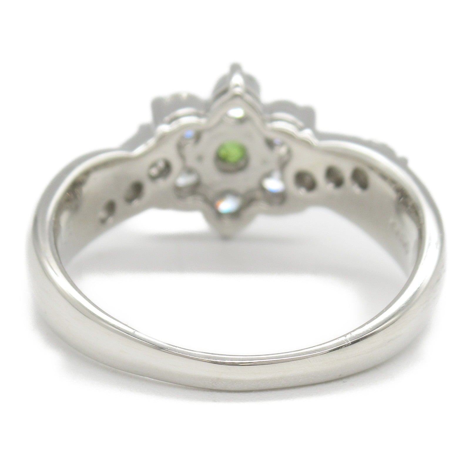 Demantoid Garnet Diamond Ring Pt900 Platinum