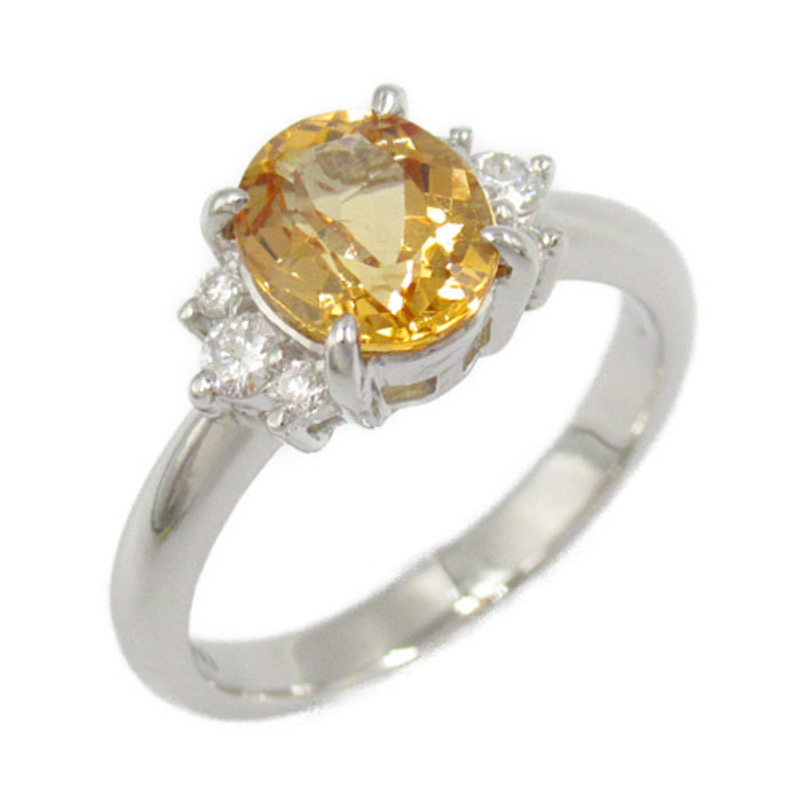 Imperial Topaz Diamond Ring Pt900 Platinum