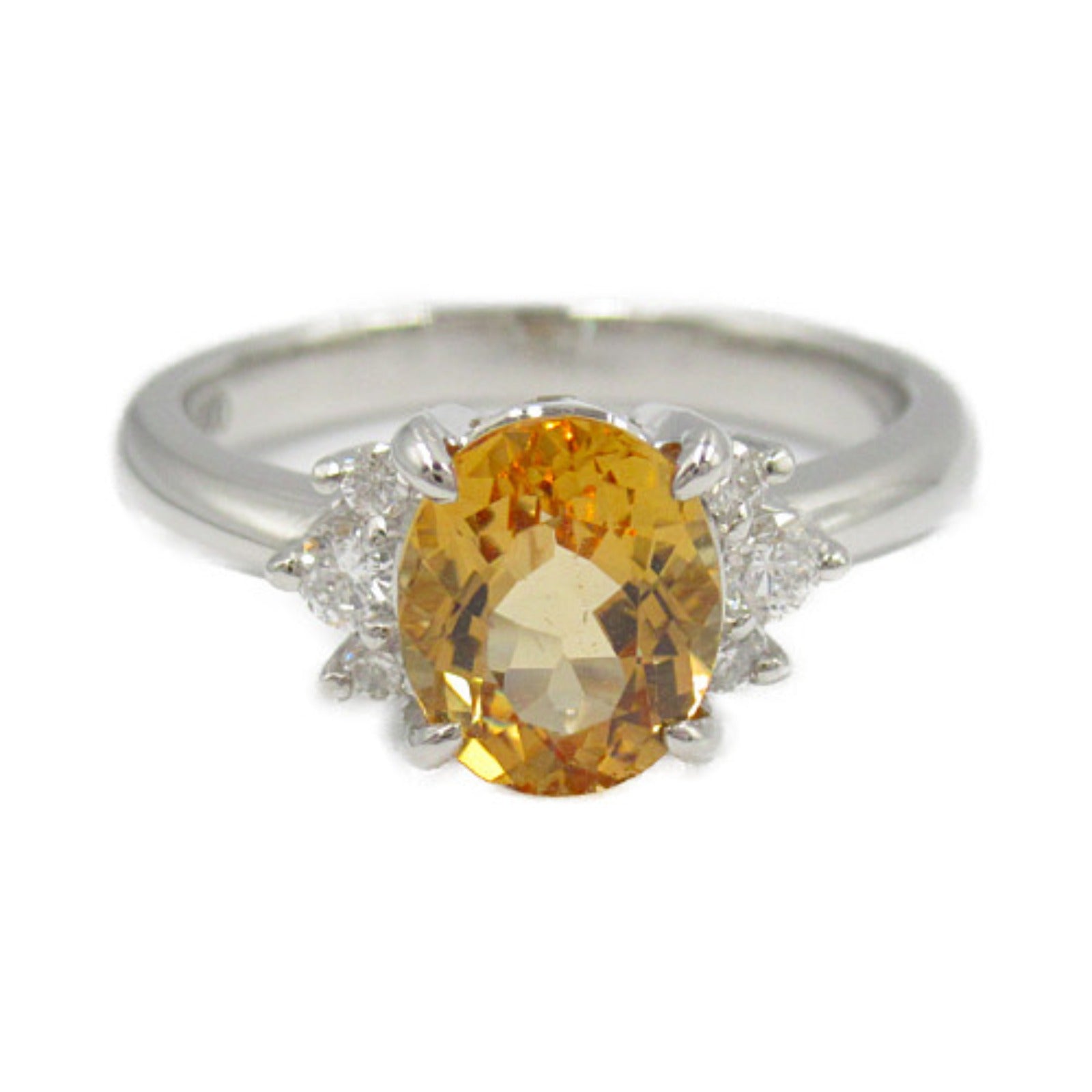 Imperial Topaz Diamond Ring Pt900 Platinum