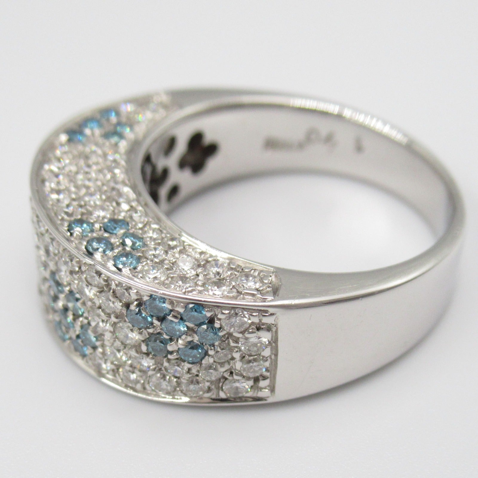 K18WG White Gold Diamond Ring Jewelry