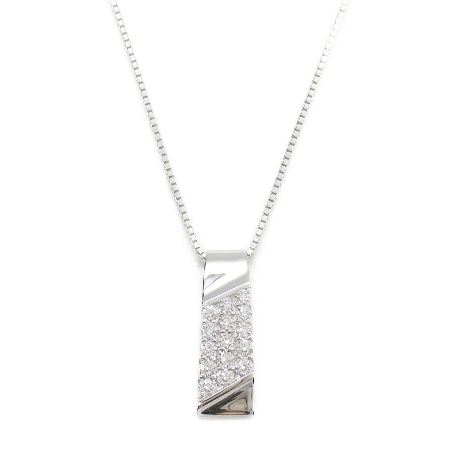 K18WG White Gold Diamond Necklace Jewelry