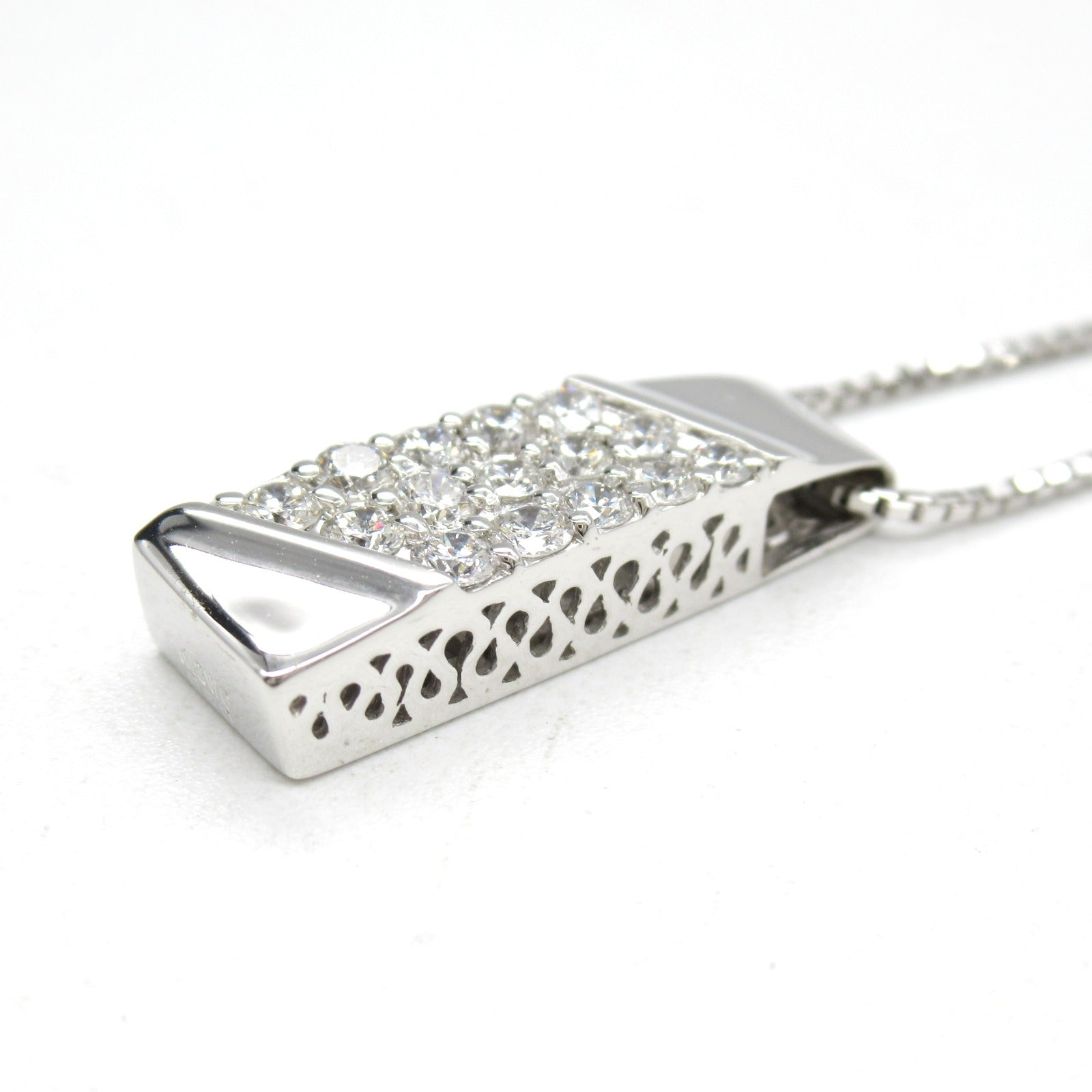 K18WG White Gold Diamond Necklace Jewelry