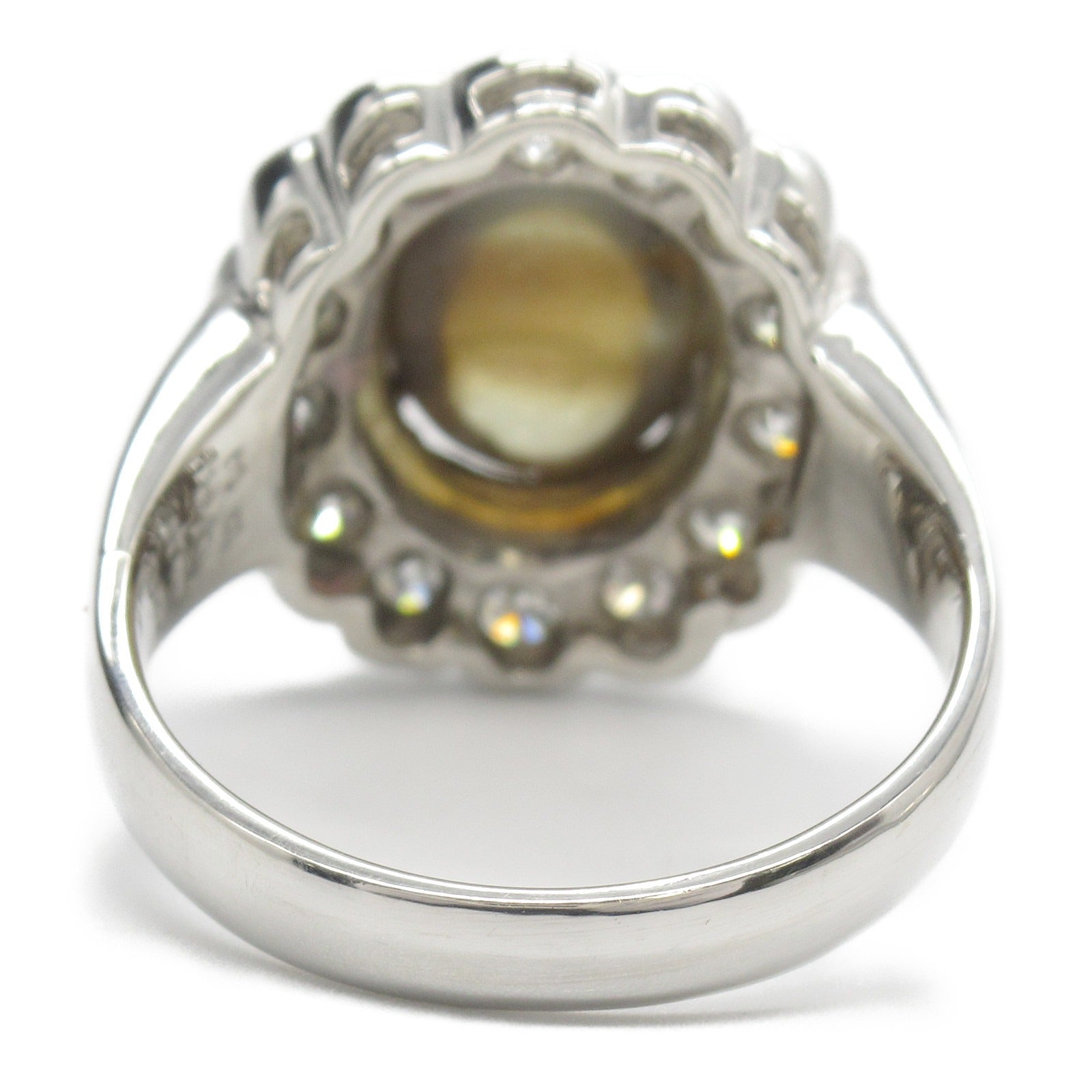 Chrysoberyl Cat's Eye Diamond Ring Pt900 Platinum