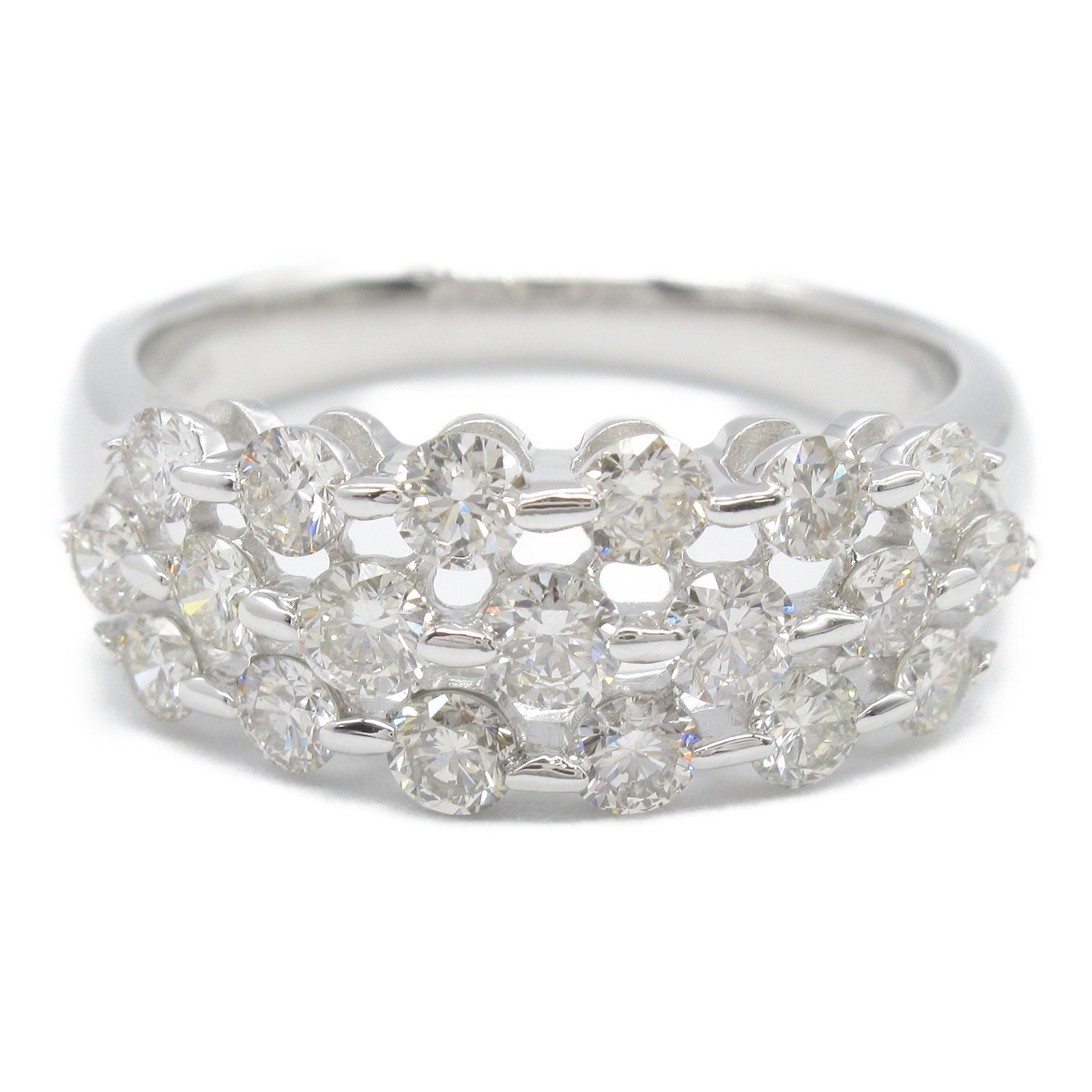 K18WG White Gold Diamond Ring Jewelry