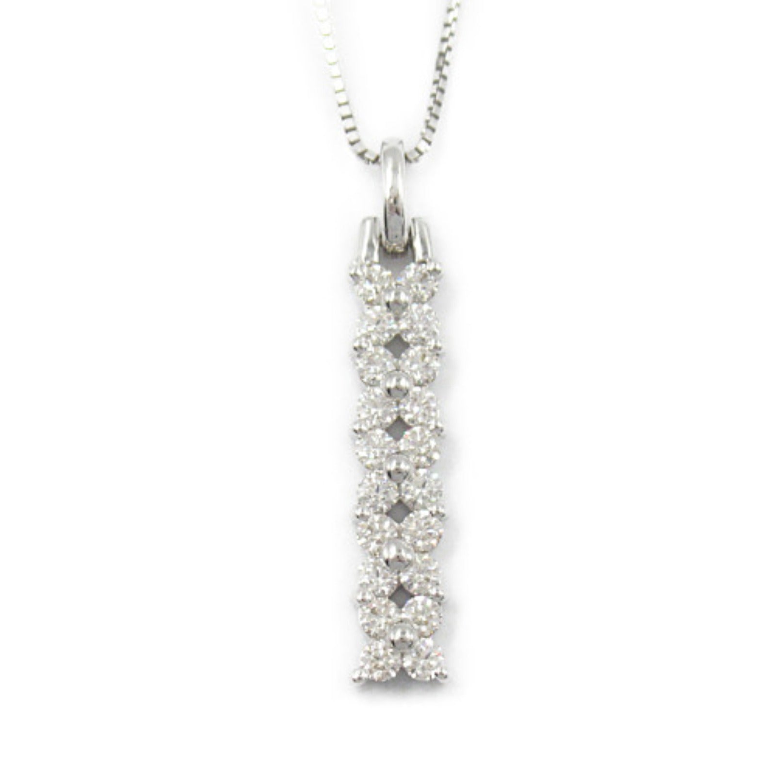 K18WG White Gold Diamond Necklace