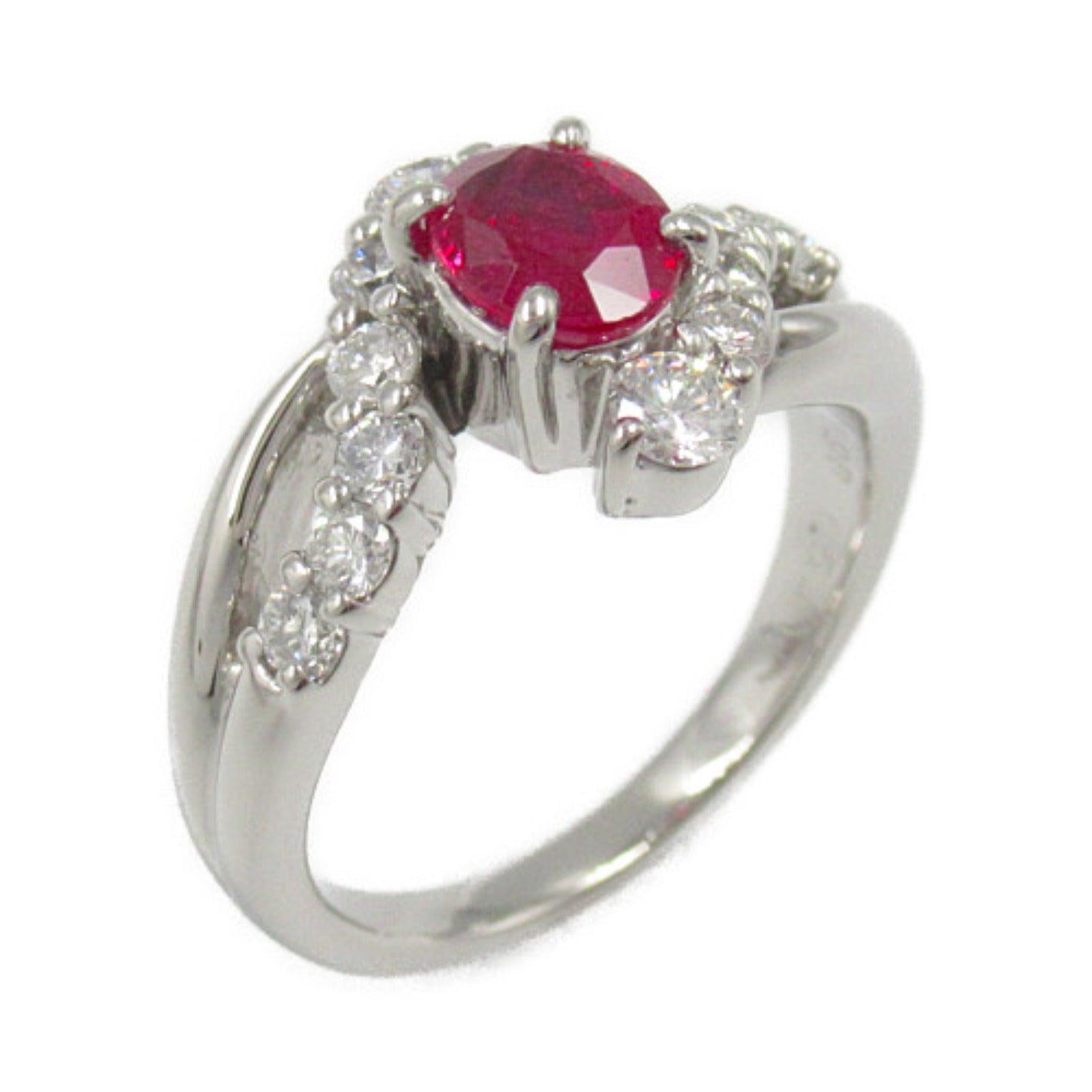 Burma Ruby Diamond Ring Pt900 Platinum