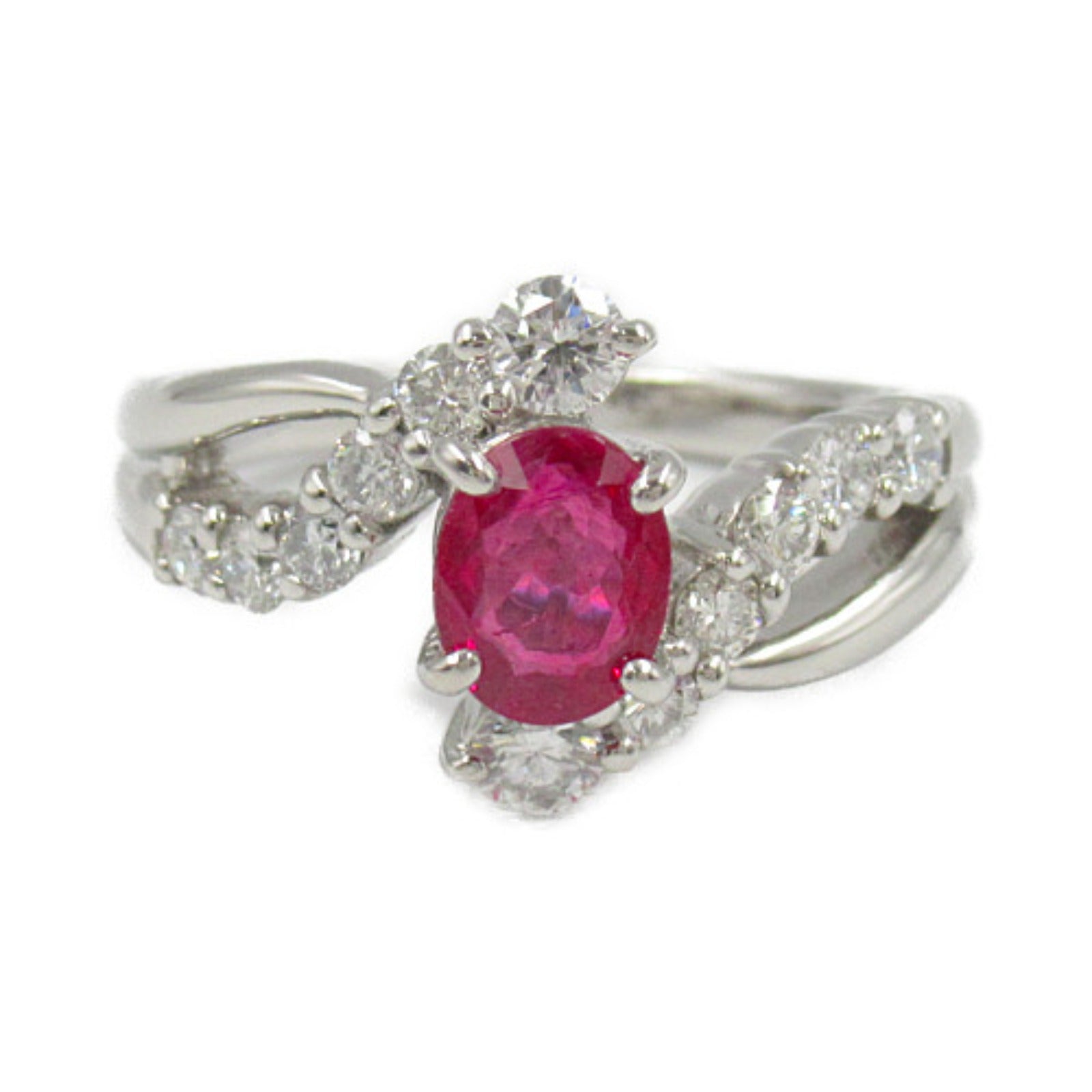 Burma Ruby Diamond Ring Pt900 Platinum