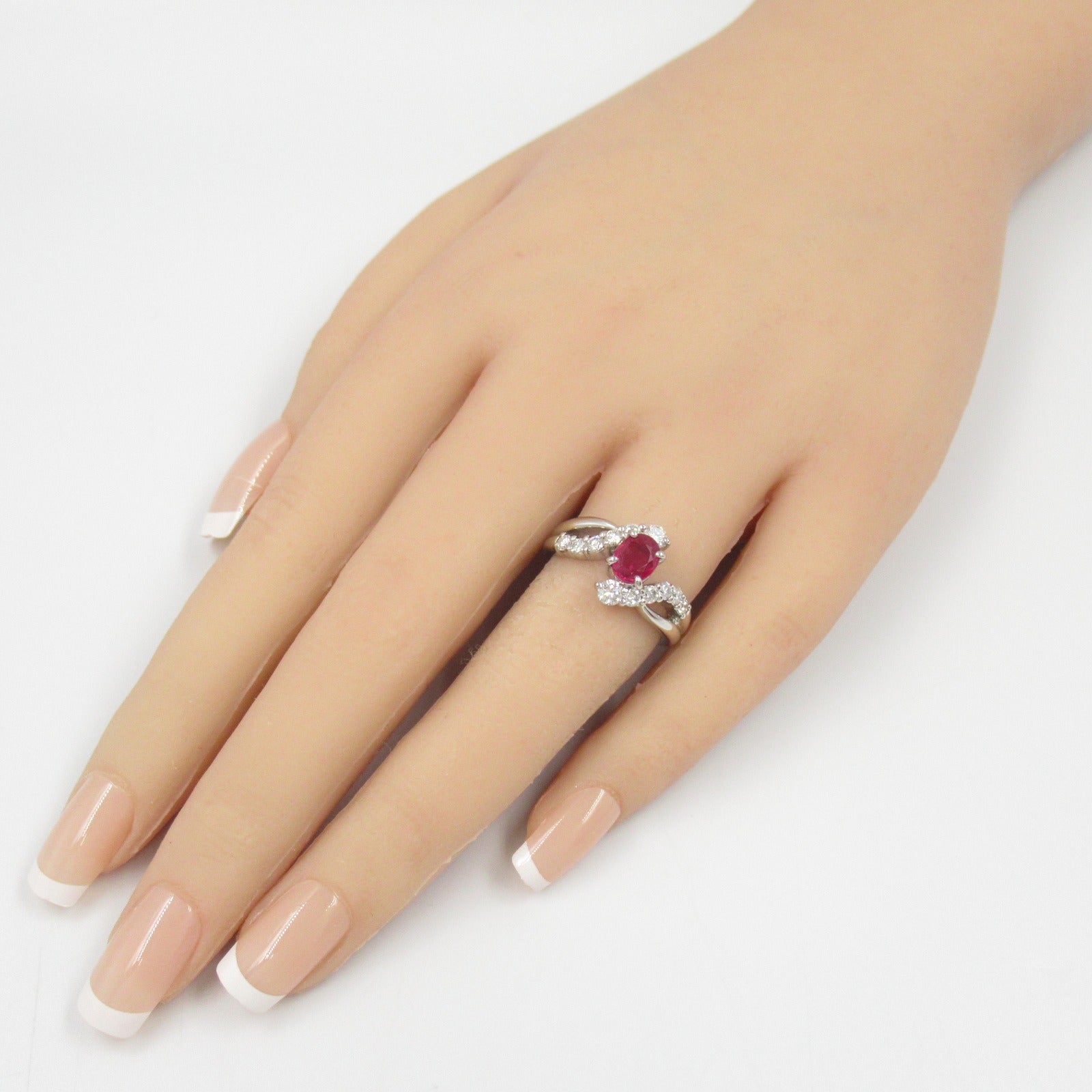 Burma Ruby Diamond Ring Pt900 Platinum