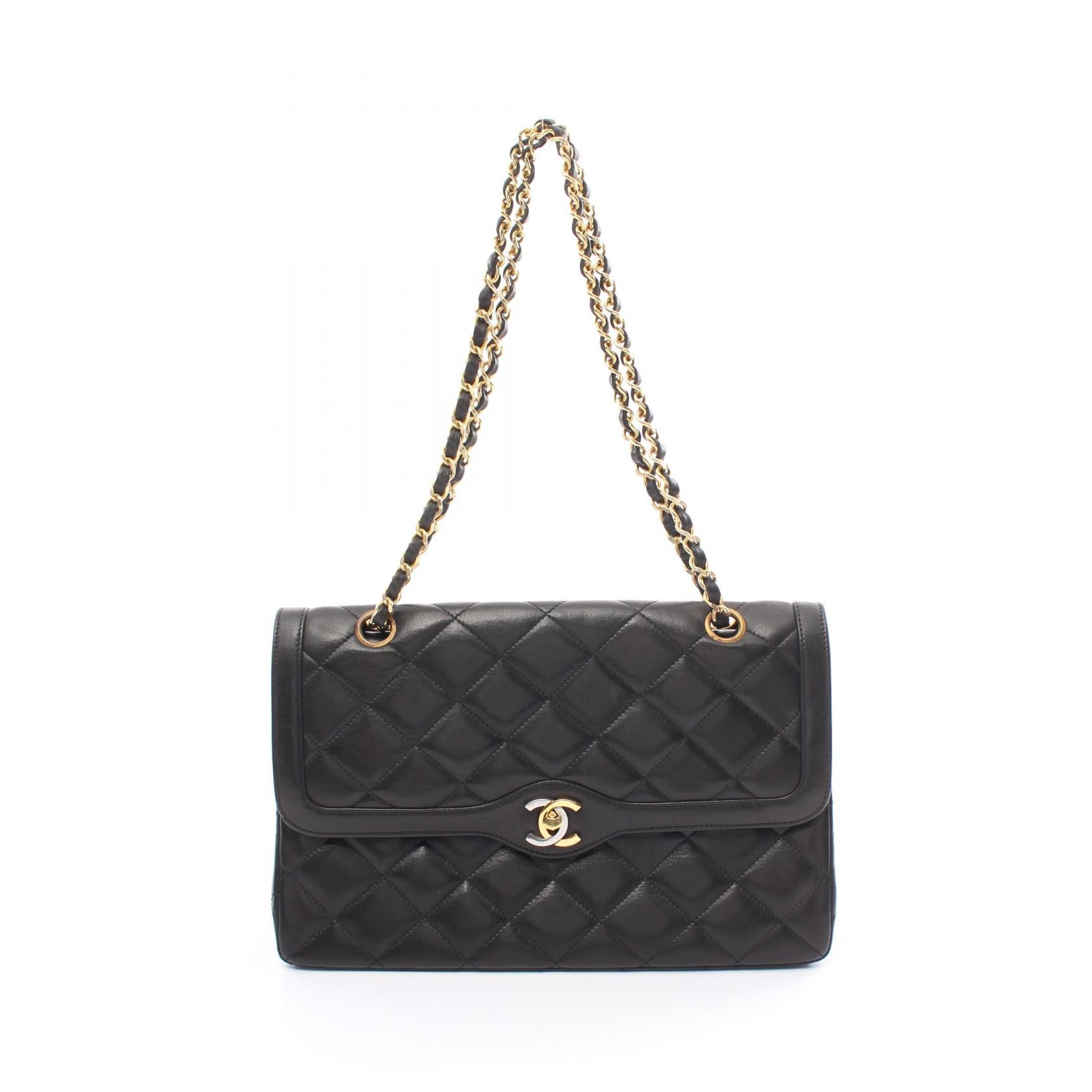 Chanel Matelasse Two-Tone Double Flap Bag Leather Shoulder Bag 2827317 in Very Good Condition