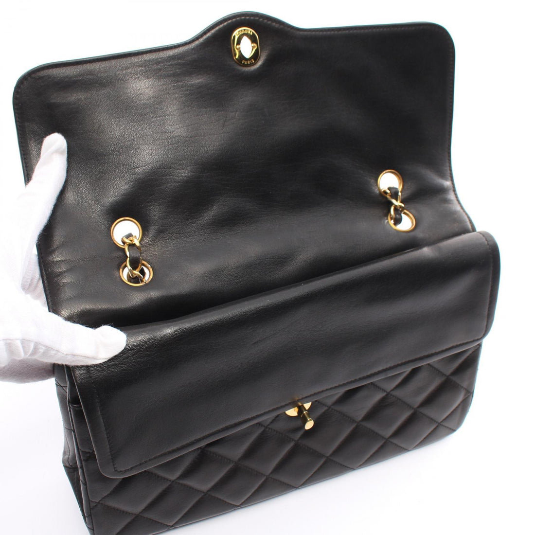 Chanel Matelasse Two-Tone Double Flap Bag Leather Shoulder Bag 2827317 in Very Good Condition