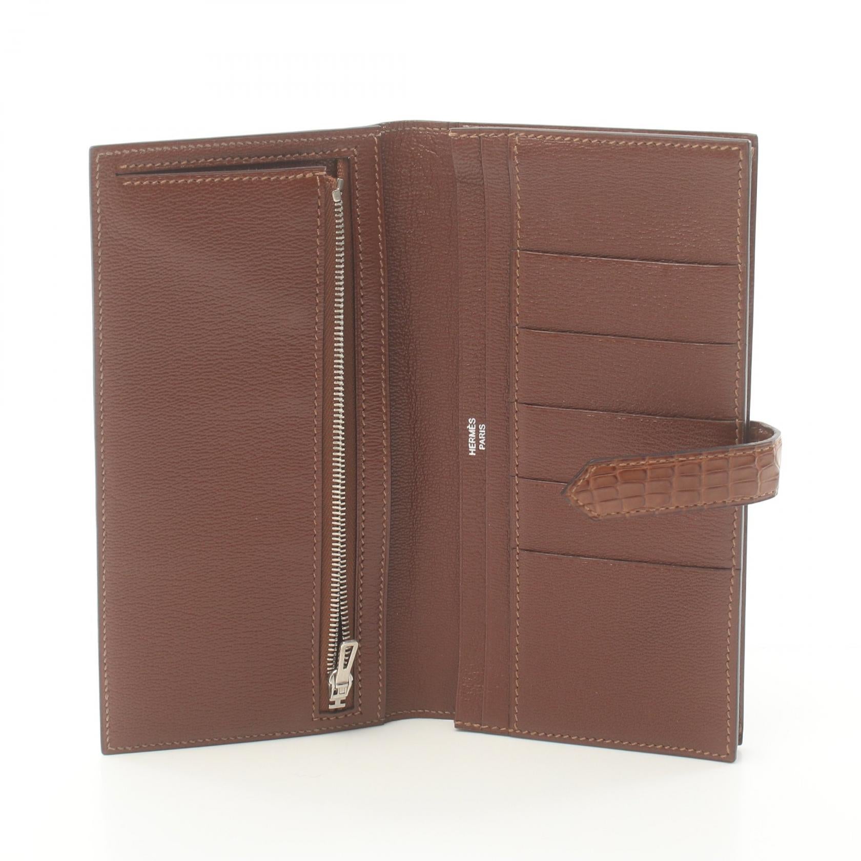 Hermes Bearn Souffle Long Wallet Brown