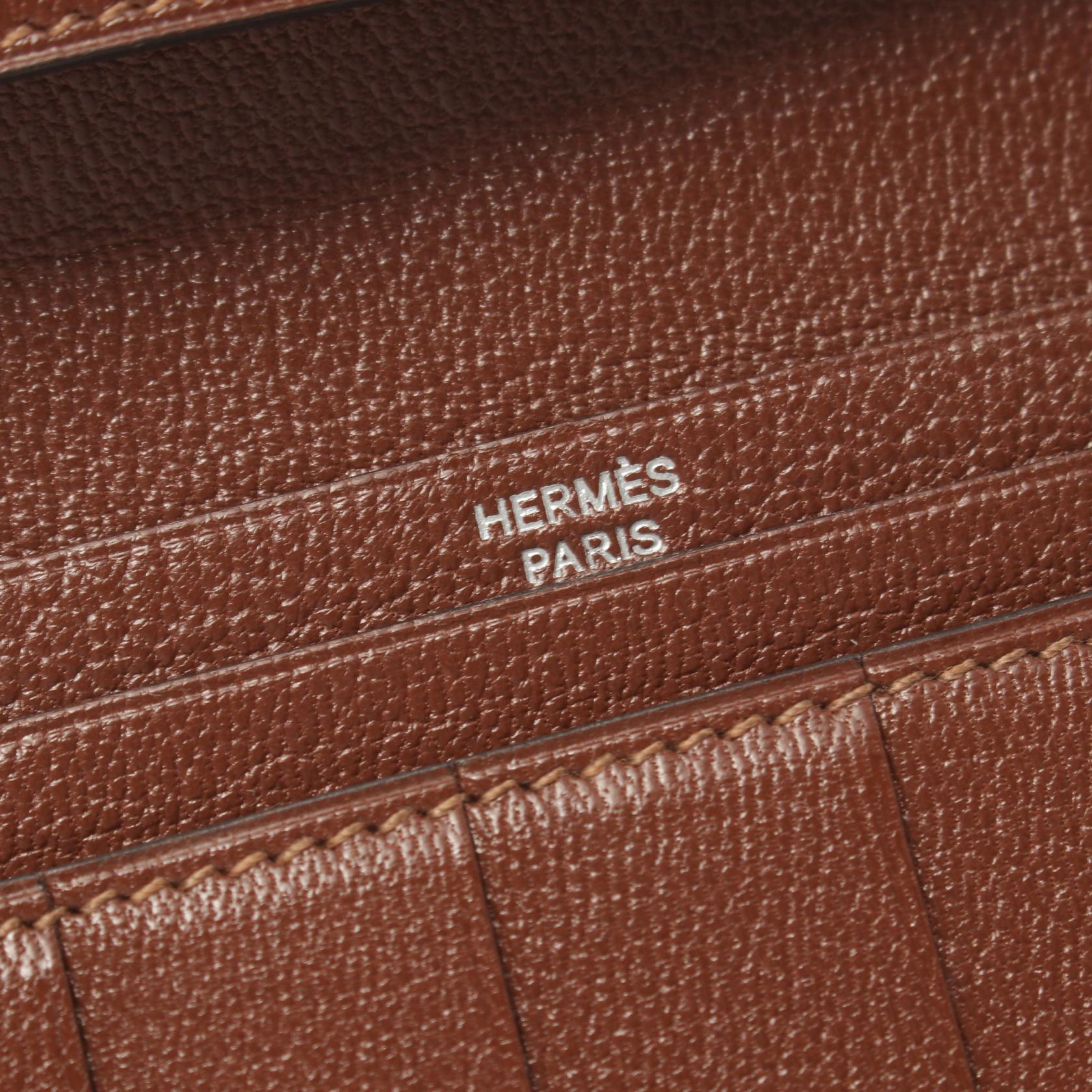 Hermes Bearn Souffle Long Wallet Brown