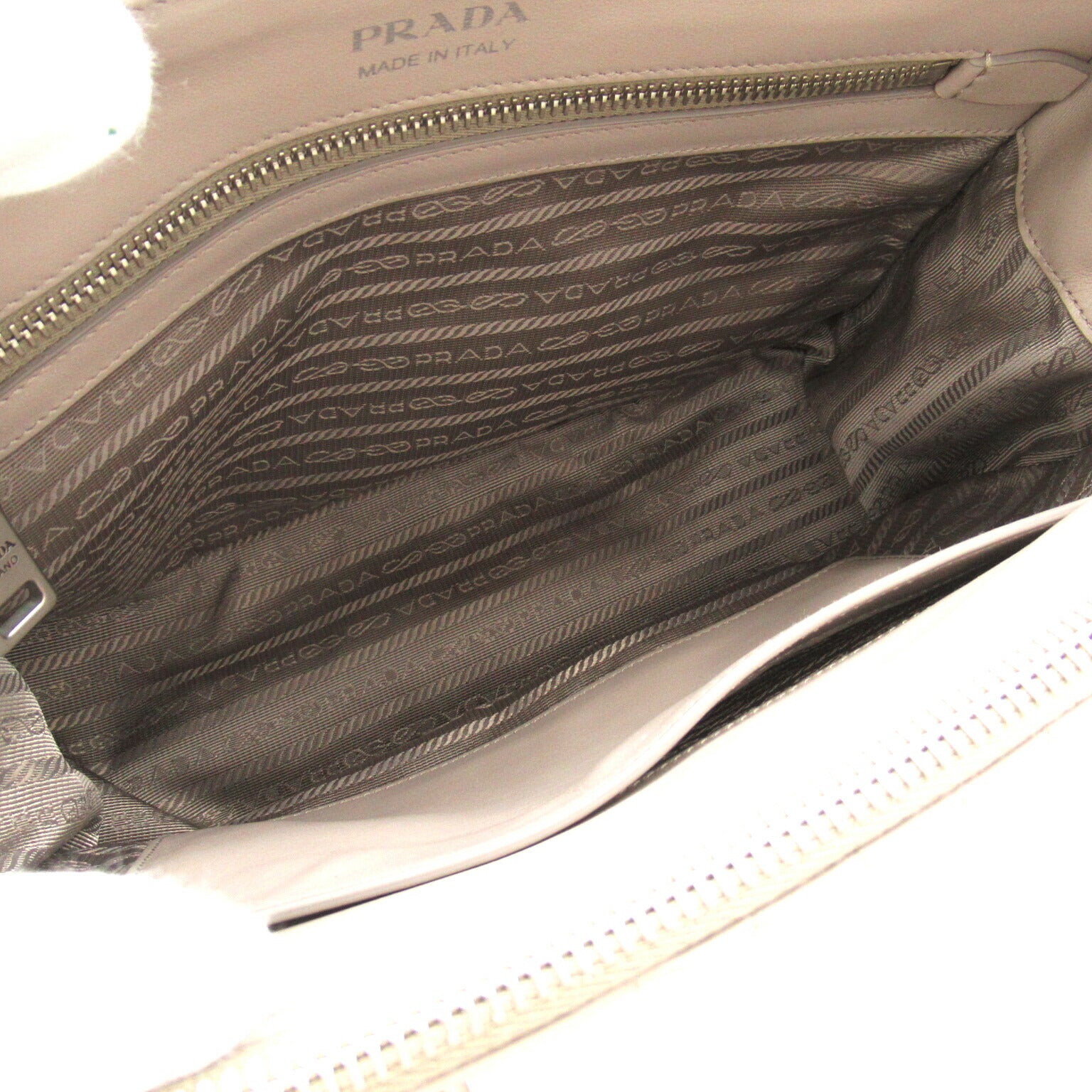 Prada 2Way Tote Bag Leather Gray