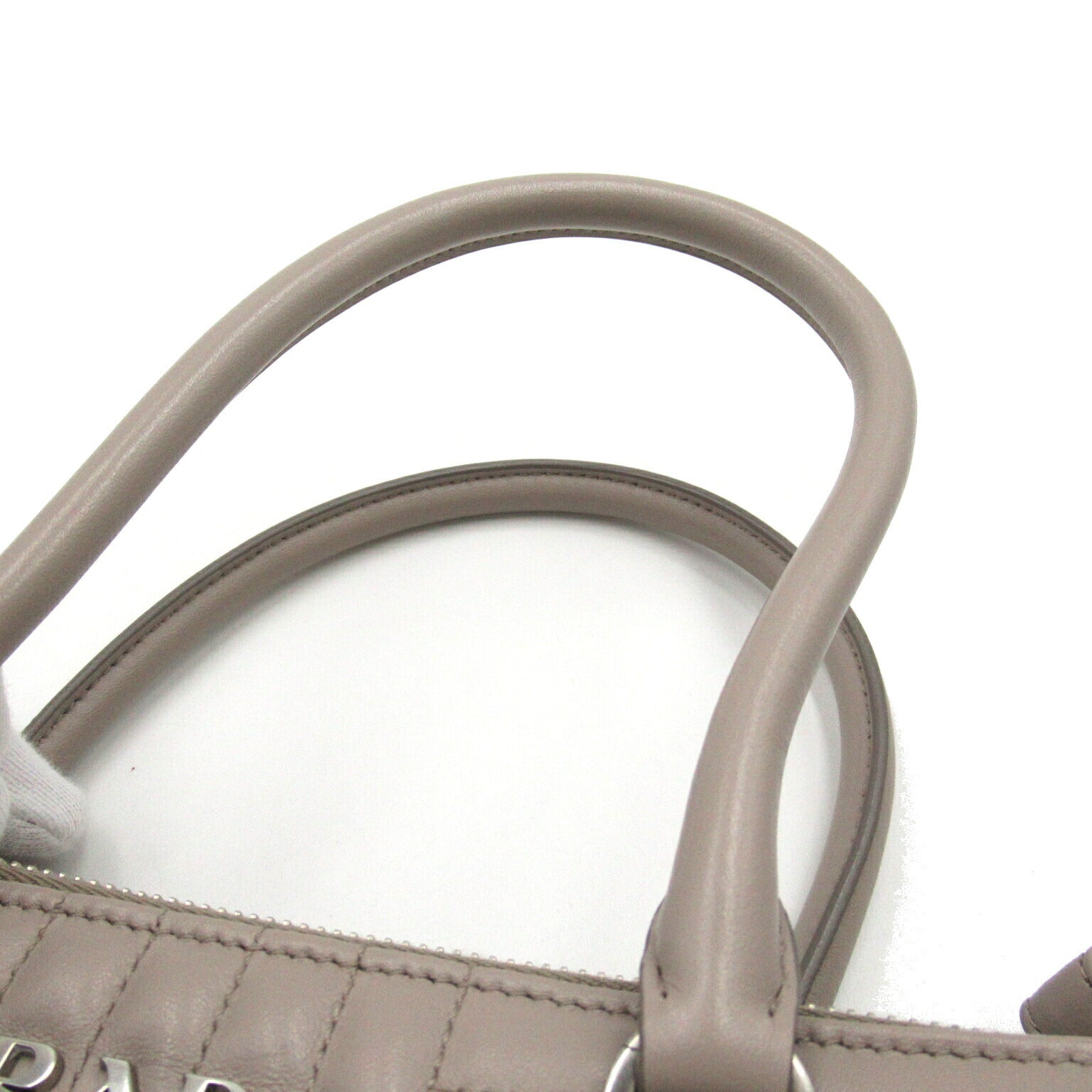 Prada 2Way Tote Bag Leather Gray