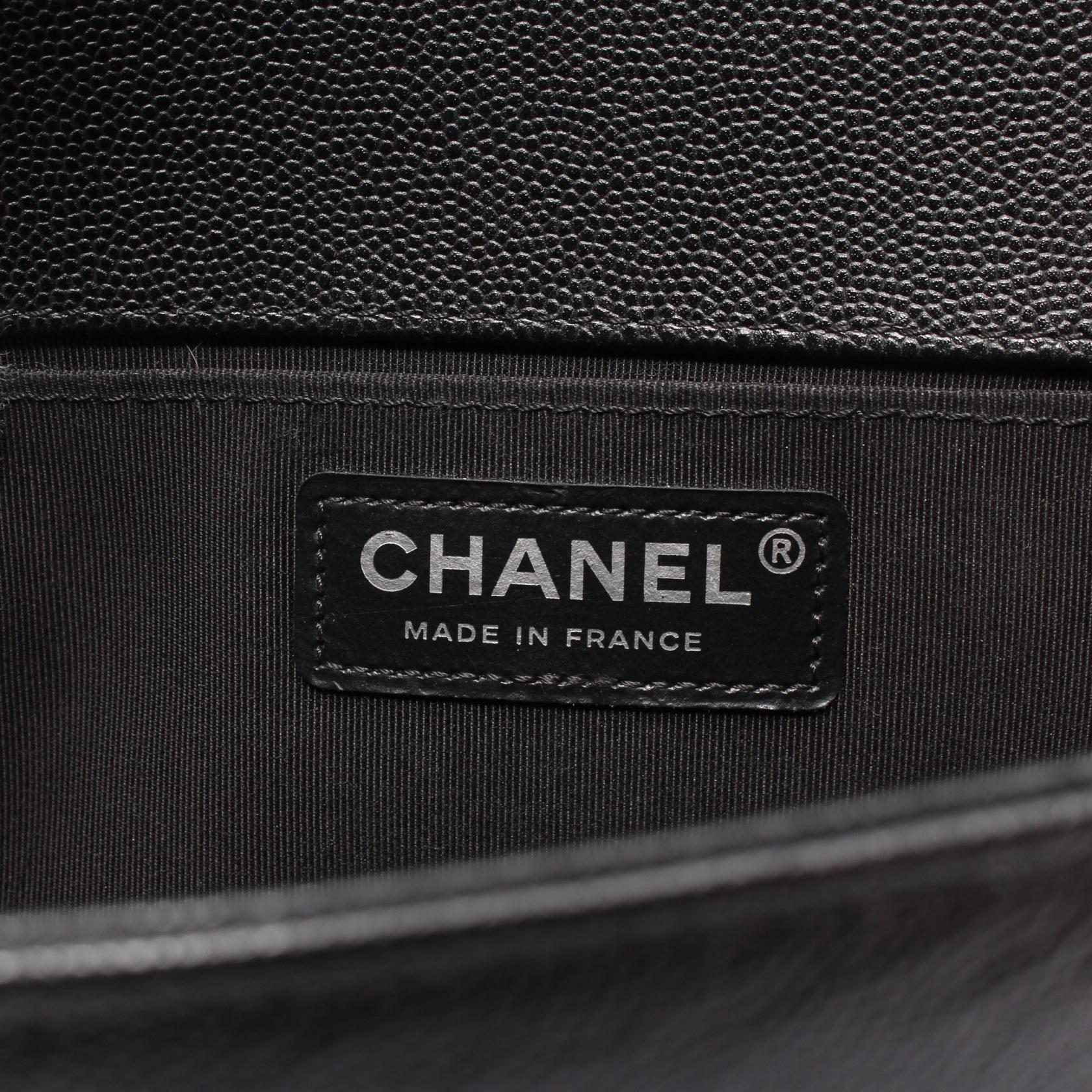 Chanel Boy Caviar Shoulder Bag Black