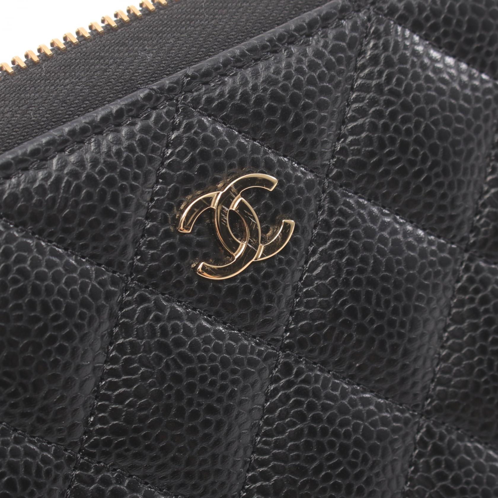 Chanel Matelasse Round Long Wallet Black